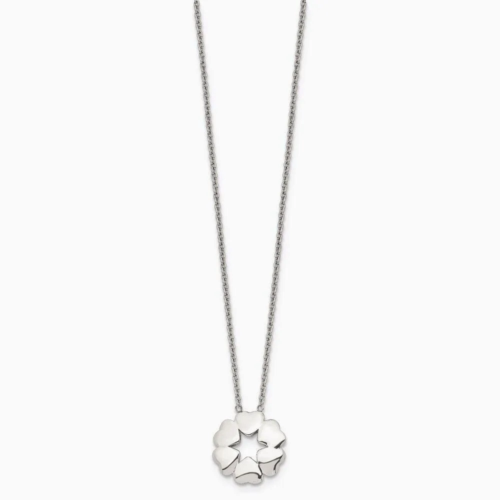Stainless Steel Polished Flower Necklace
