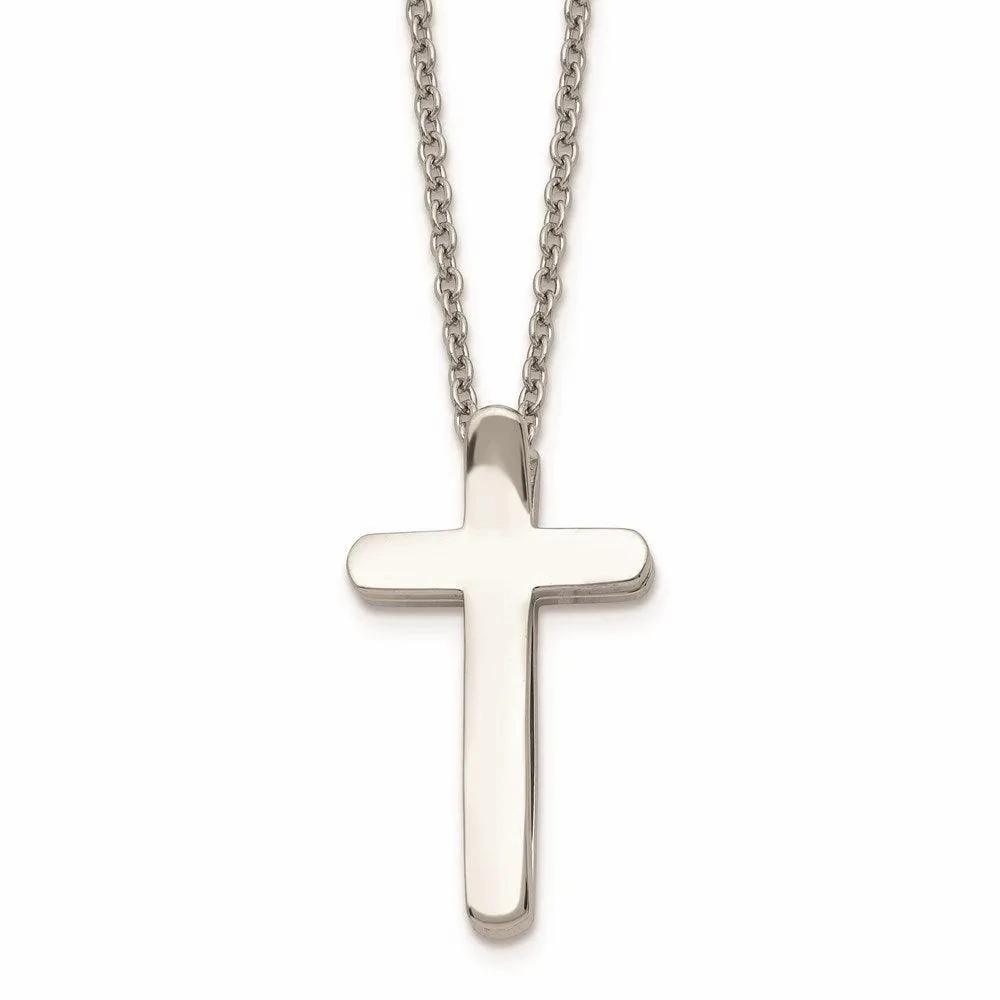 Stainless Steel Religious Fish &amp; Cross Necklace