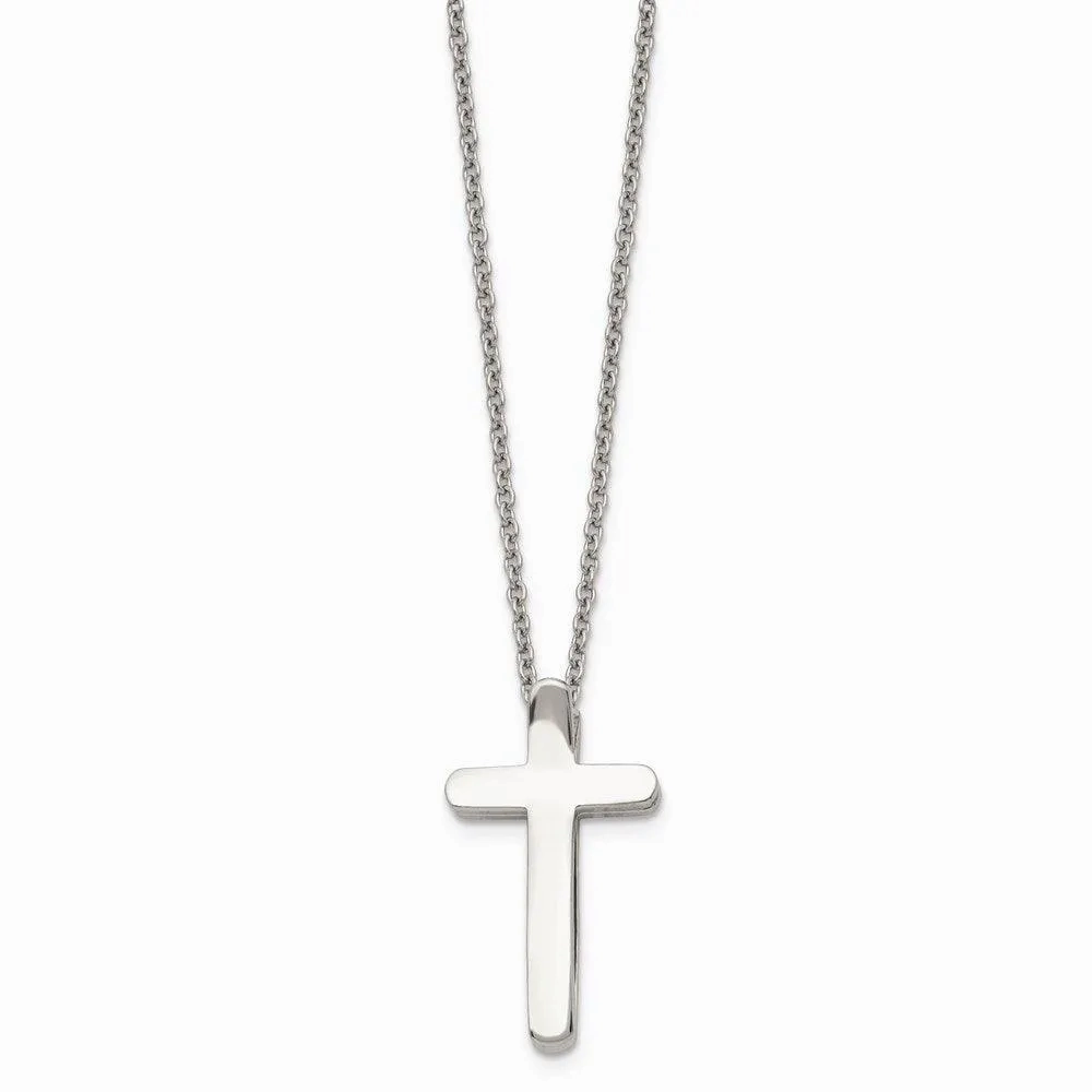 Stainless Steel Religious Fish &amp; Cross Necklace
