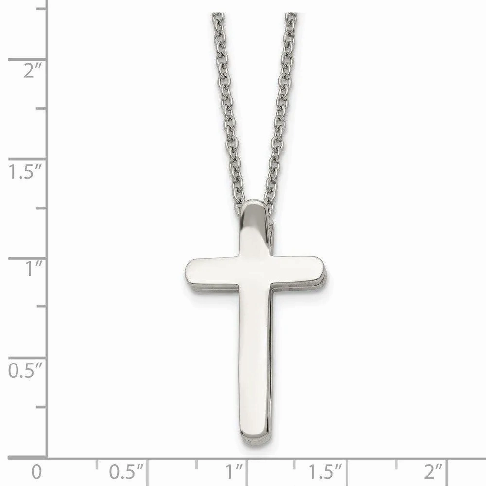 Stainless Steel Religious Fish &amp; Cross Necklace
