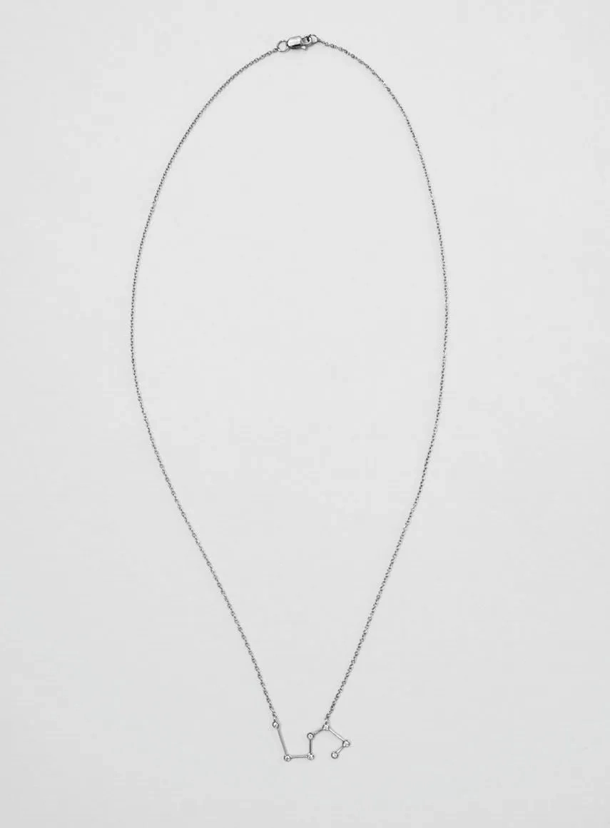 Star Sign Leo 18K Whitegold Necklace w. Diamond