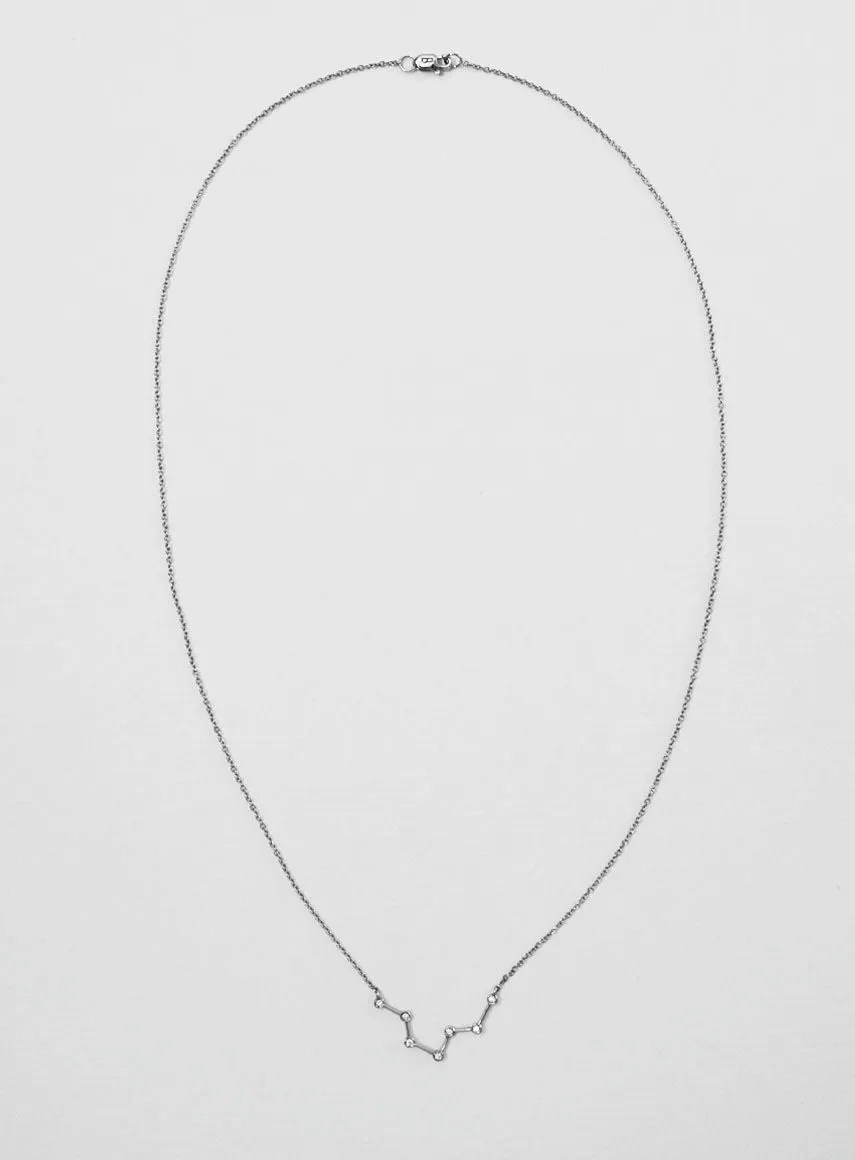 Star Sign Pisces White 18K Whitegold Necklace w. Diamond