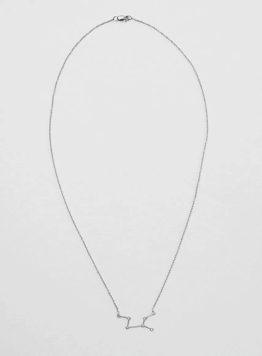 Star Sign Virgo 18K Whitegold Necklace w. Diamond