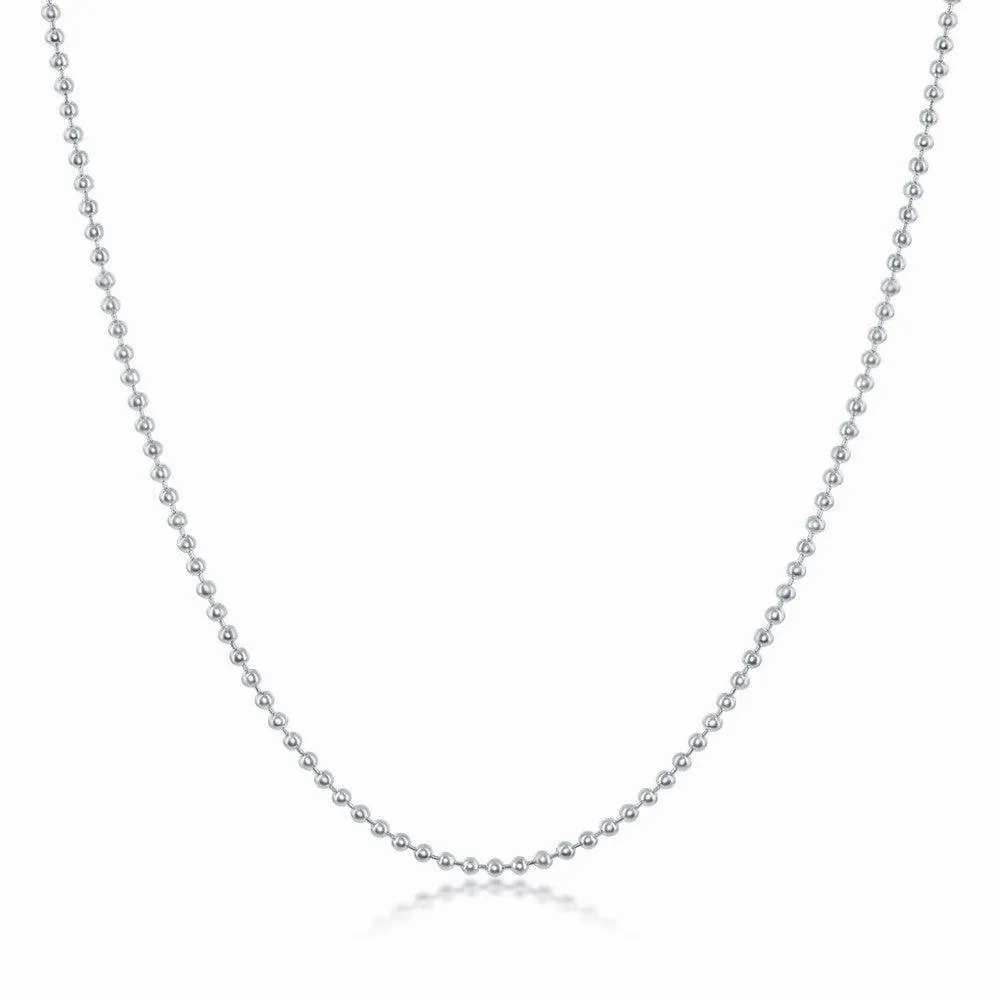 Sterling Silver 1.6mm Bead Chain, 9&quot;