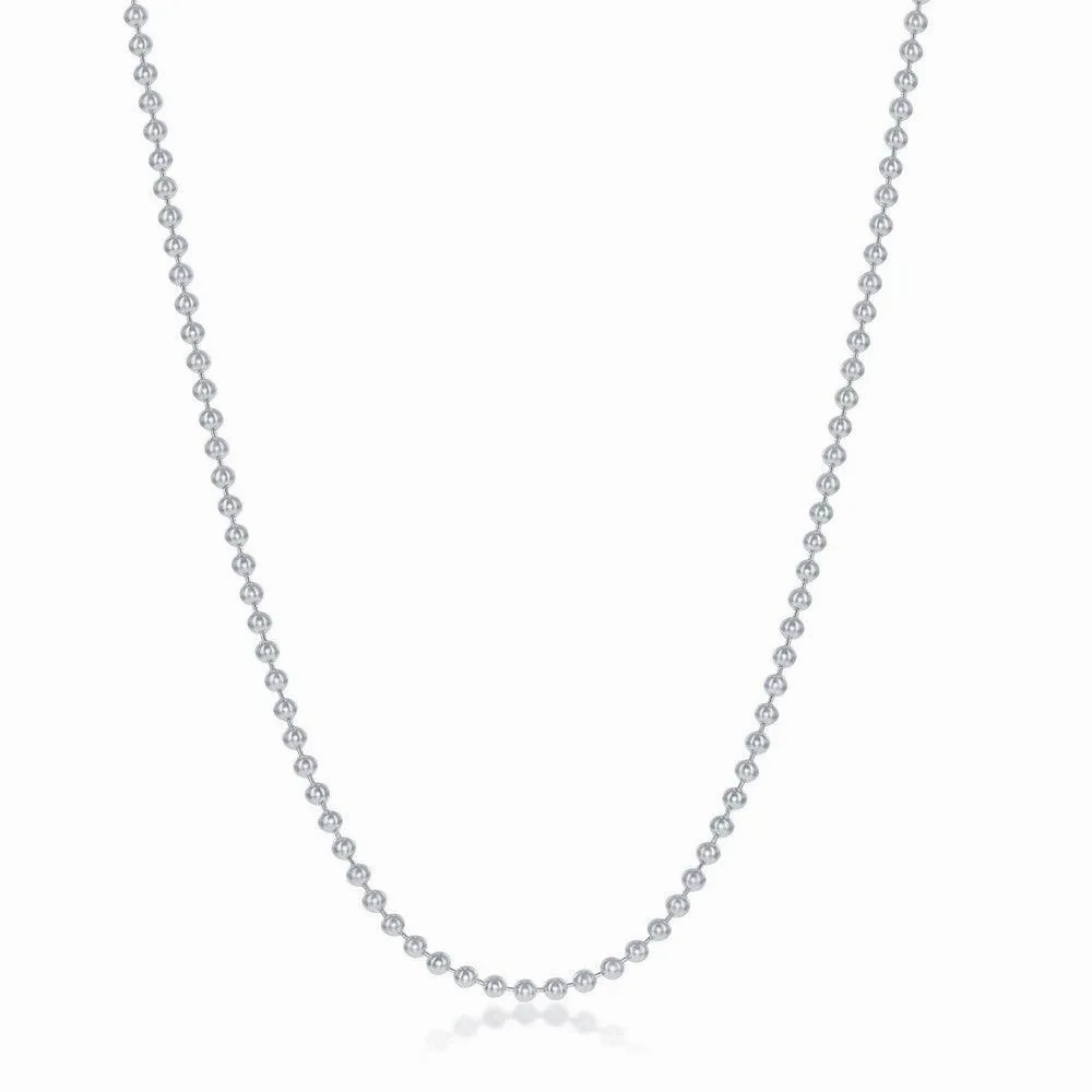 Sterling Silver 1.9mm Bead Chain, 10&quot;