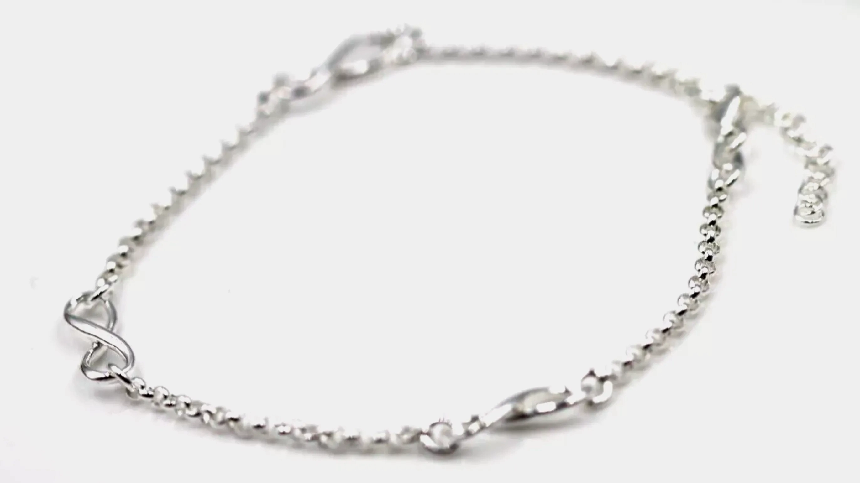 Sterling Silver 925 Infinity Belcher Anklet 23cm Chain   3cm Extender
