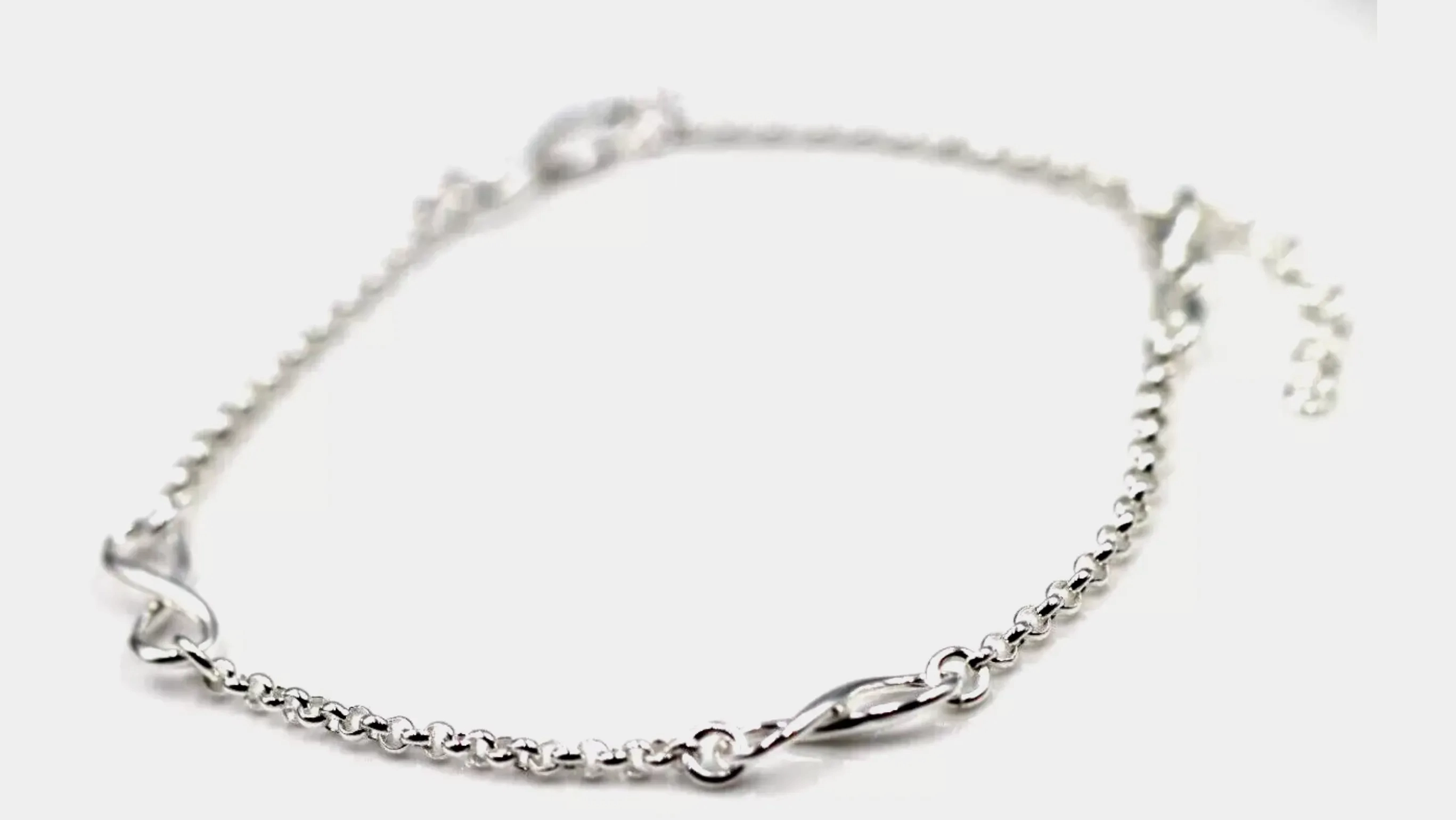 Sterling Silver 925 Infinity Belcher Anklet 23cm Chain   3cm Extender