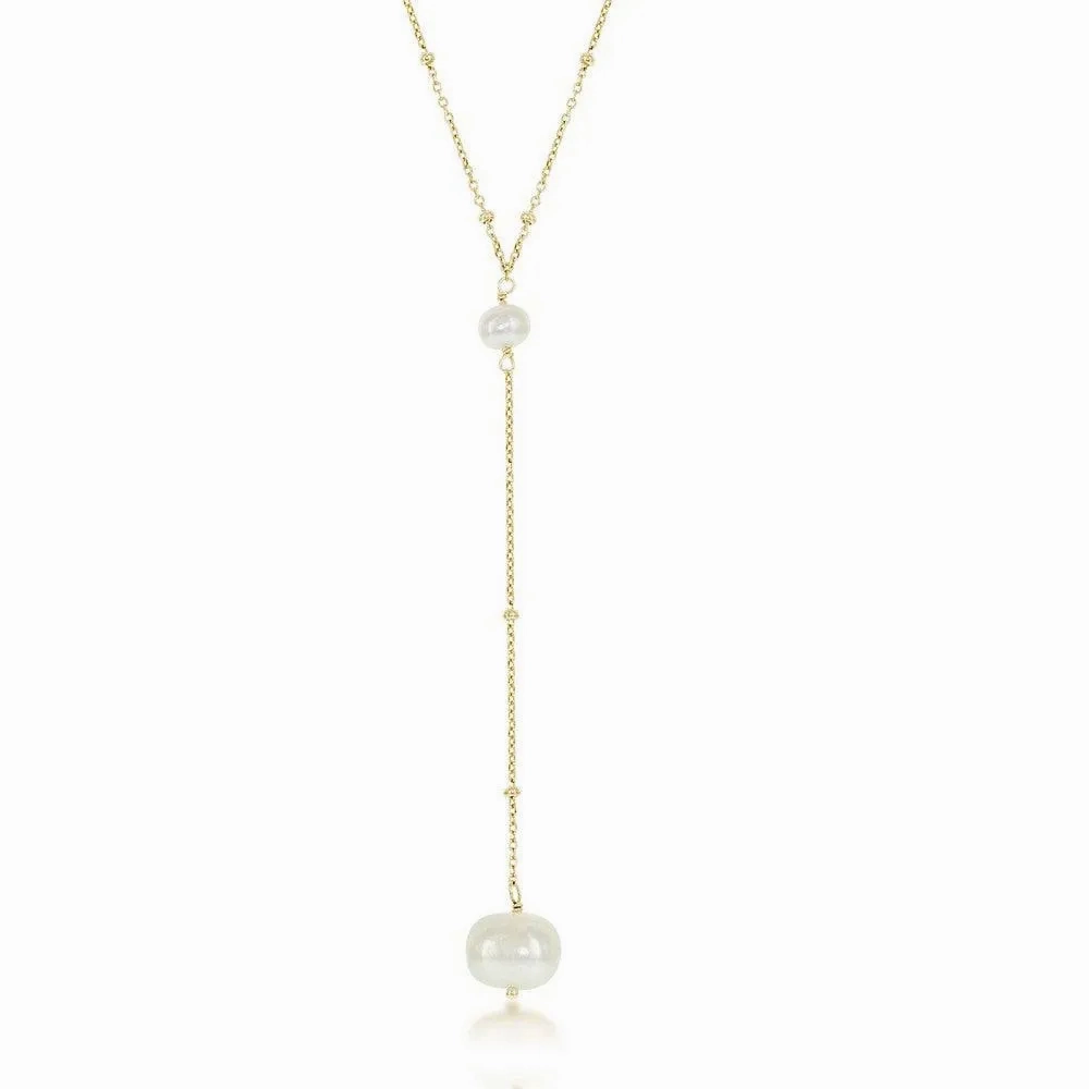 Sterling Silver GP Beads By The Yard FWP Lariat Necklace