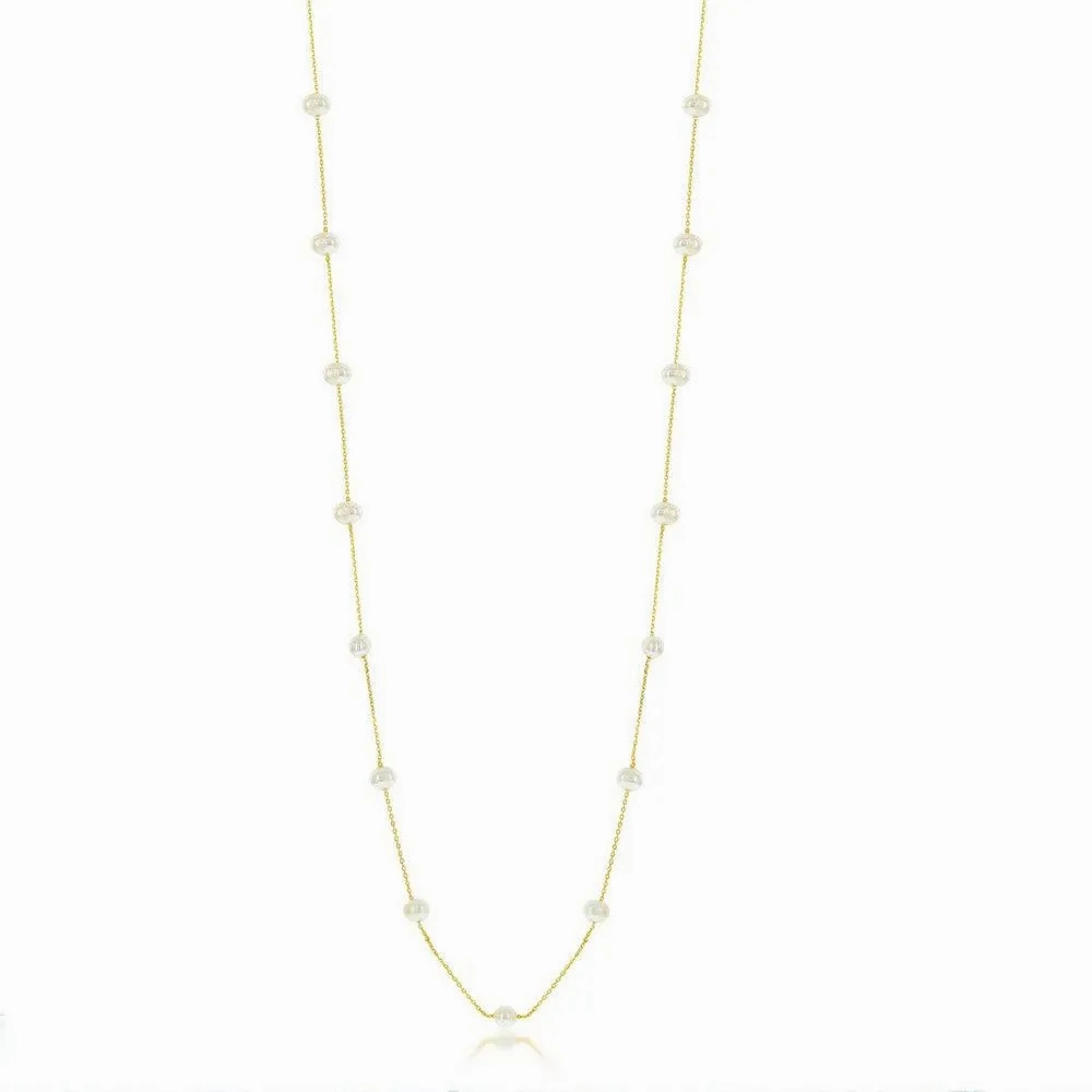 Sterling Silver GP Freshwater Pearls By The Yard Necklace