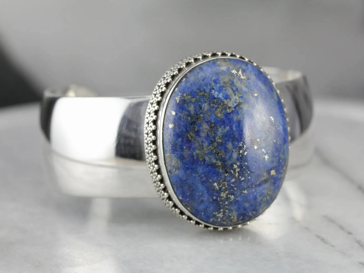 Sterling Silver Lapis Cuff Bracelet