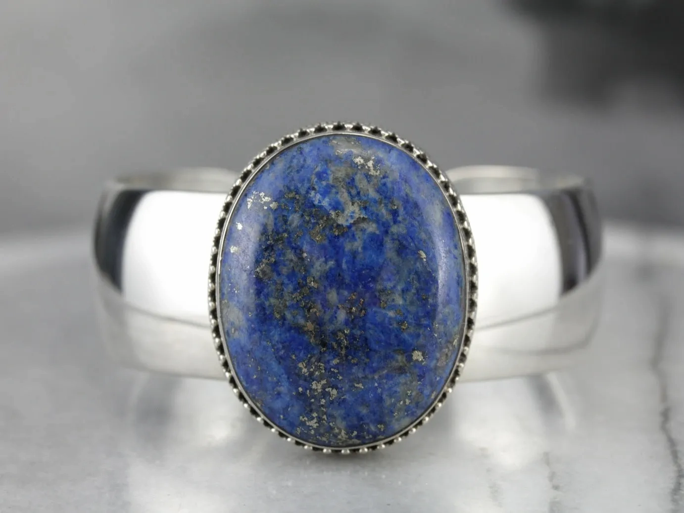 Sterling Silver Lapis Cuff Bracelet