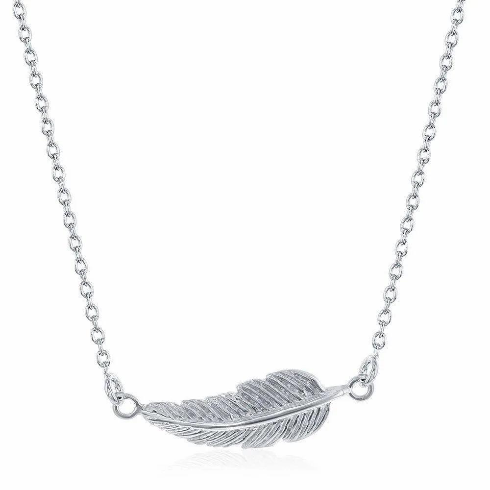 Sterling Silver Leaf Design Necklace