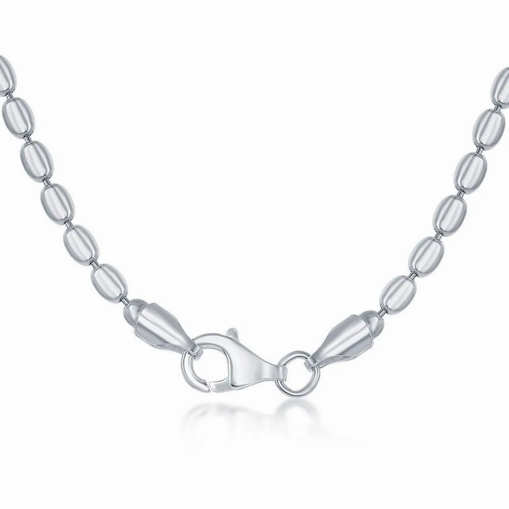 Sterling Silver Oval Bead Chain, 10&quot;