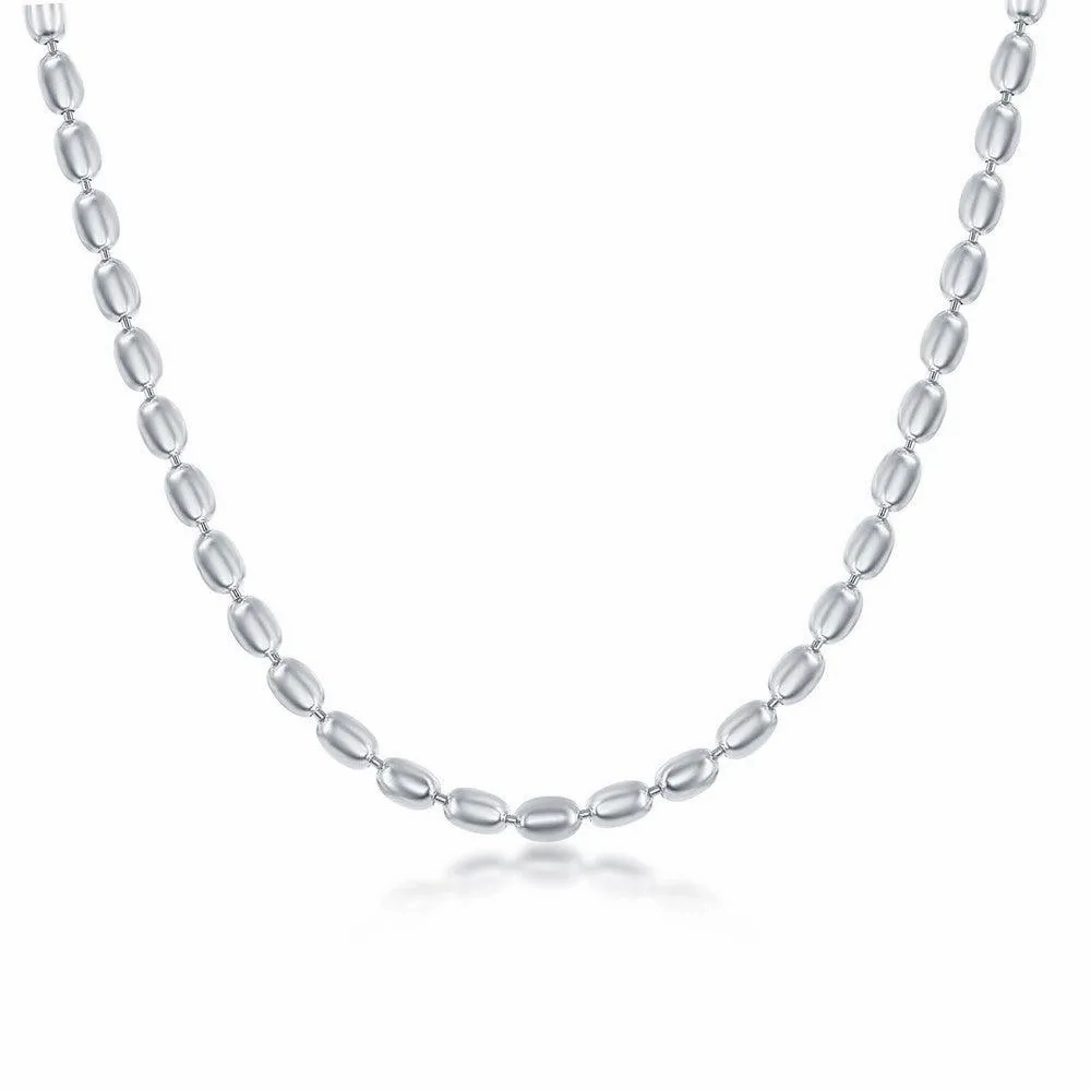 Sterling Silver Oval Bead Chain, 10&quot;