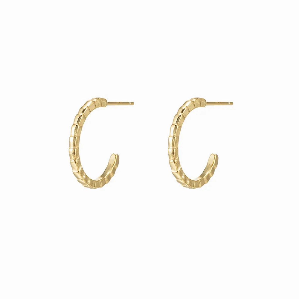 Sterling Silver Snakeskin Hoop Earrings