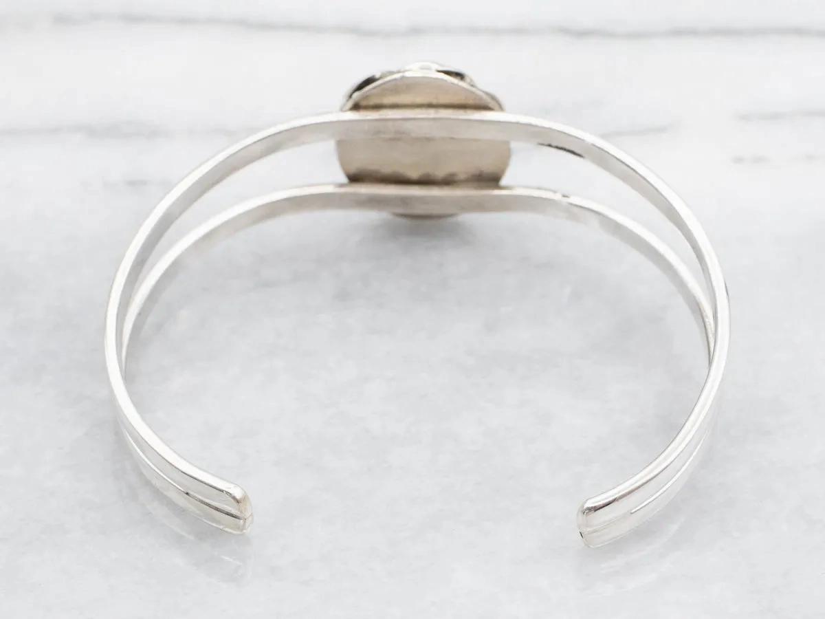 Sterling Silver Soft Green Turquoise Cuff Bracelet