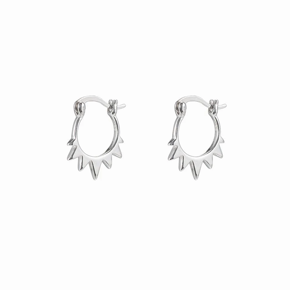 Sterling Silver Staple Hoop Earrings