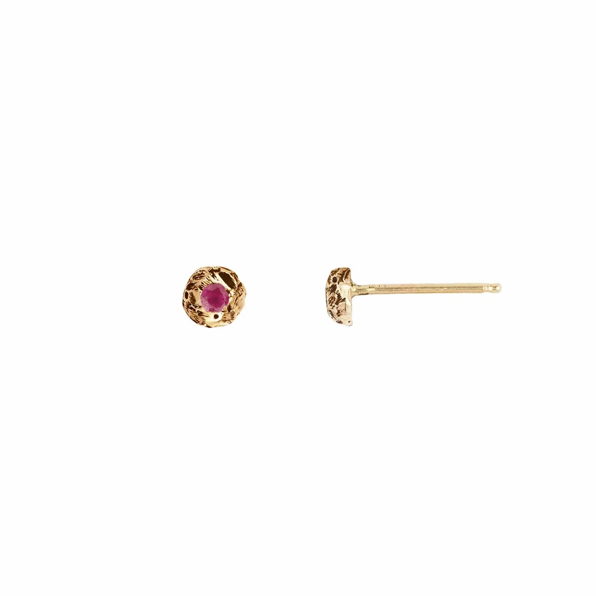 Stone Set 14K Gold Studs Extra Large Nugget