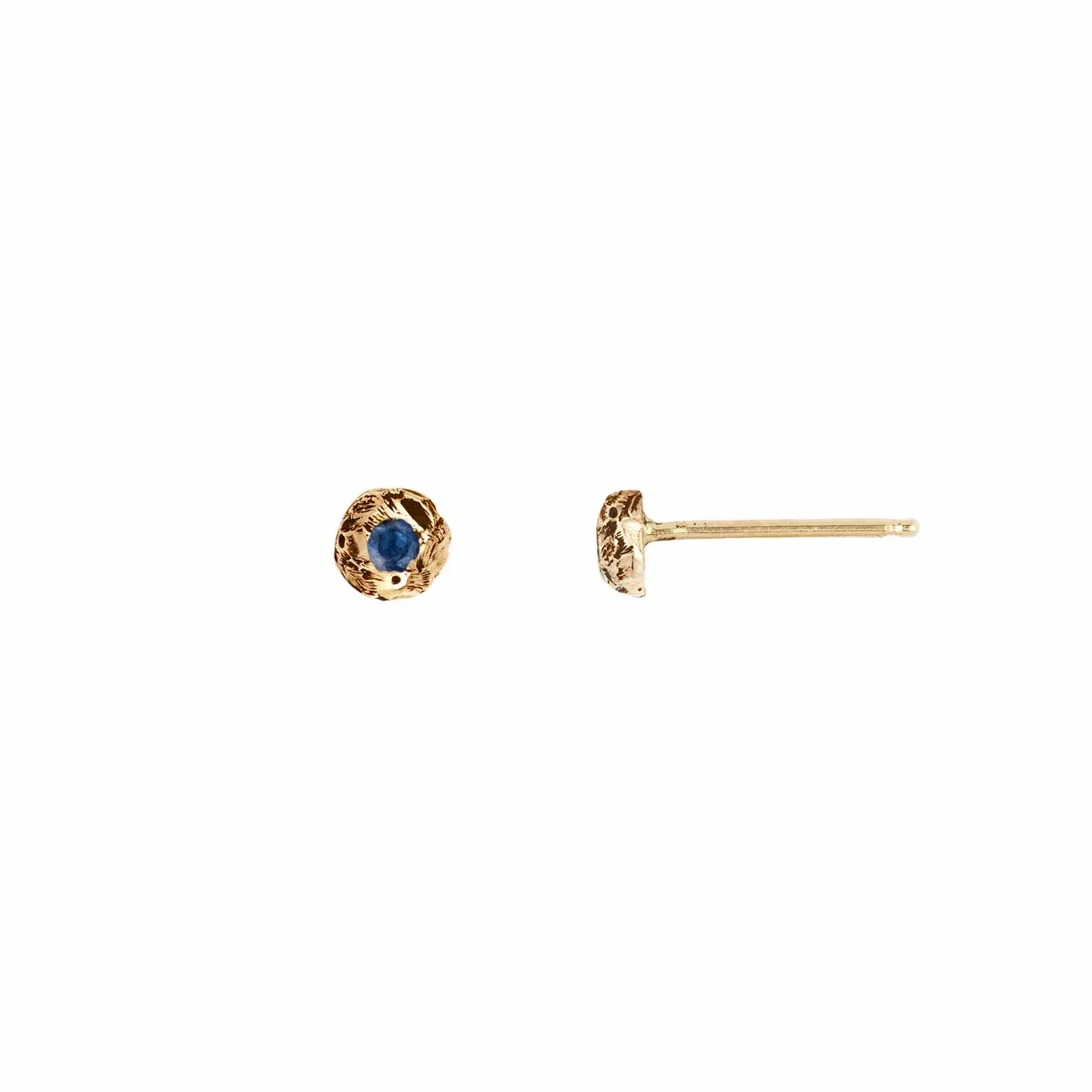 Stone Set 14K Gold Studs Extra Large Nugget