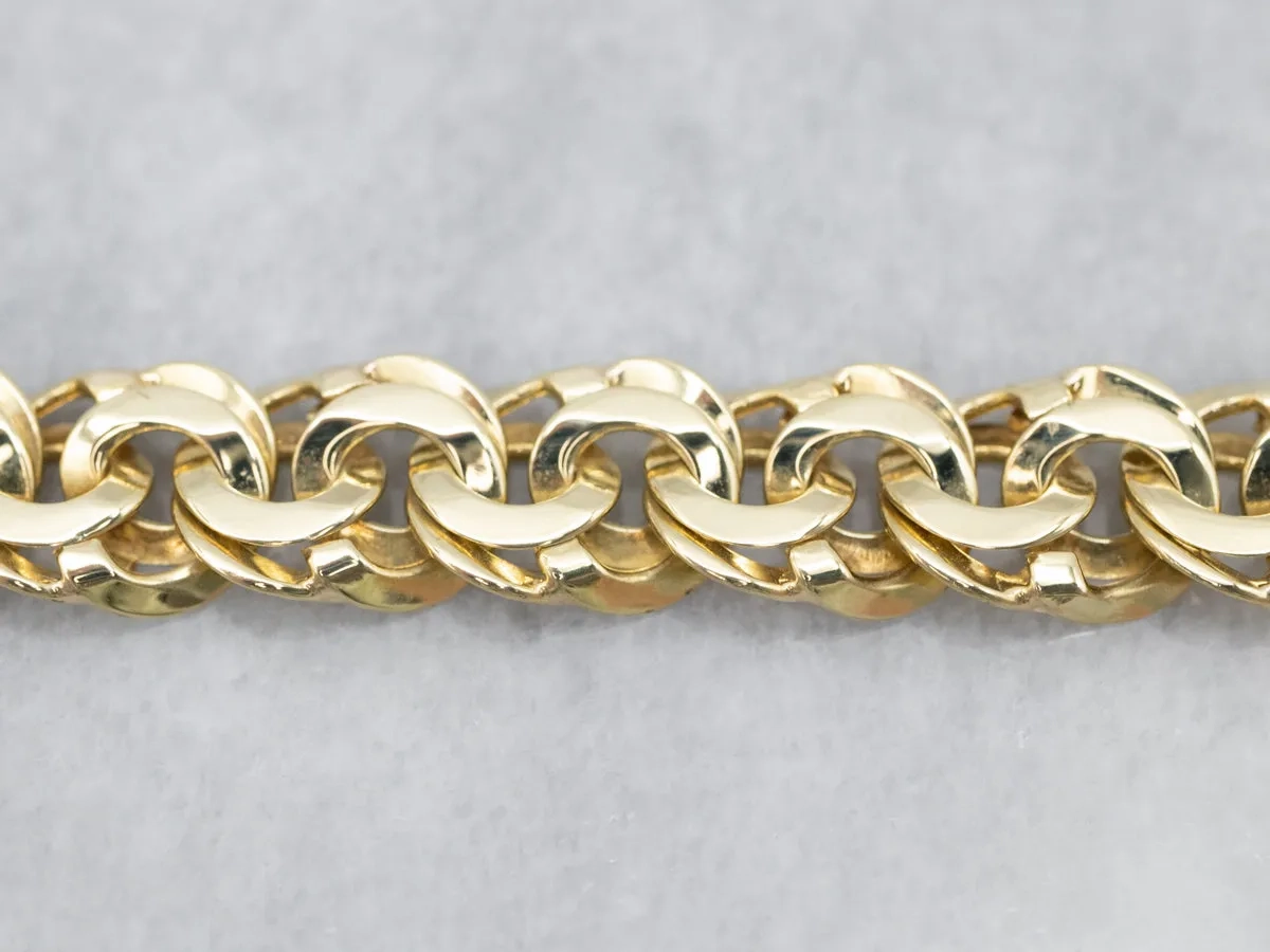 Substantial Gold Chunky Double Curb Bracelet with Box Clasp