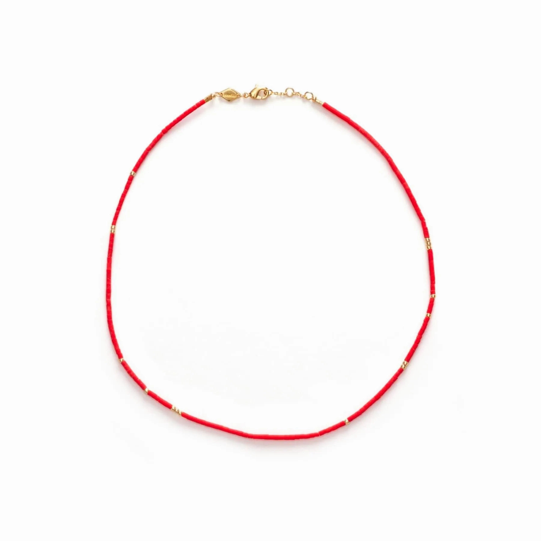 Sun Stalker Gold Plated Necklace w. Sangria Beads