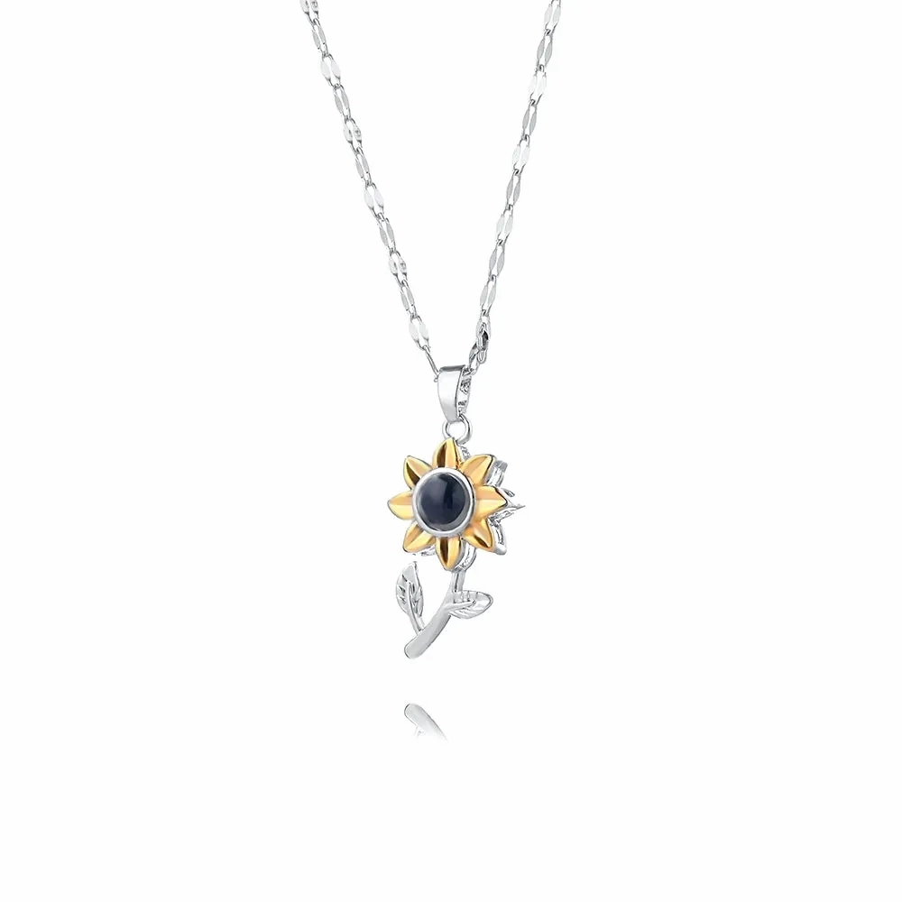 Sunflower Necklace for Women Necklace with Picture Inside