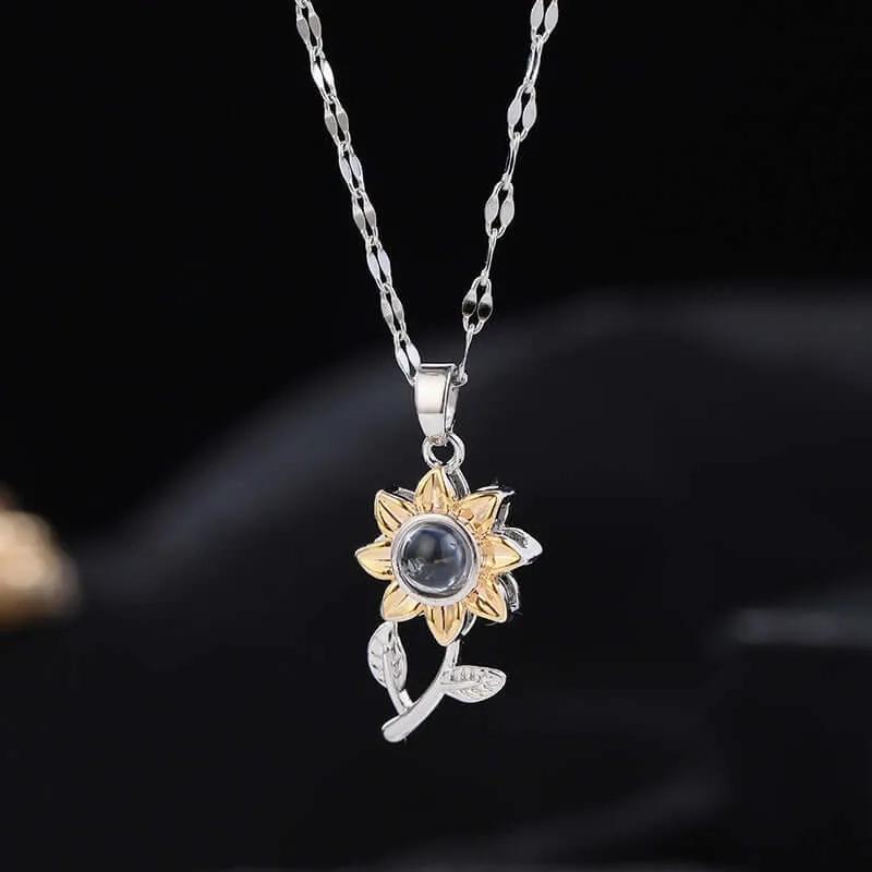 Sunflower Necklace for Women Necklace with Picture Inside