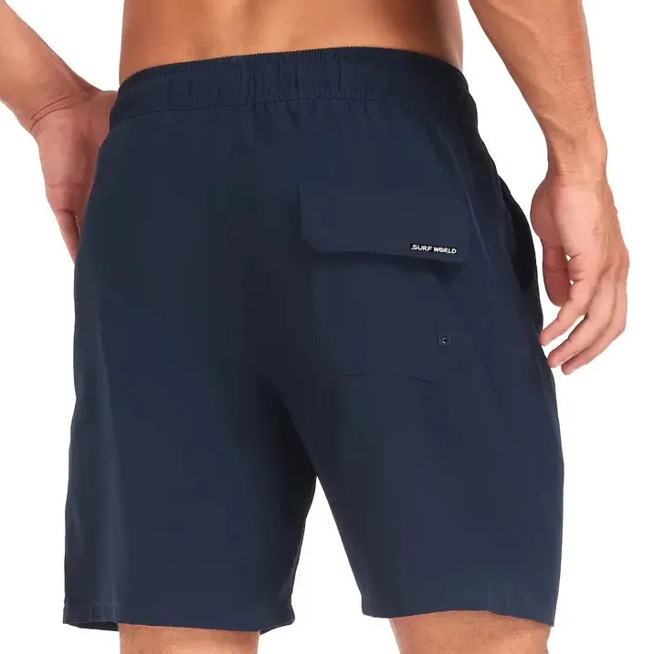 Surf World Elastische Feste Schwimm-/Surfshorts - Marineblau