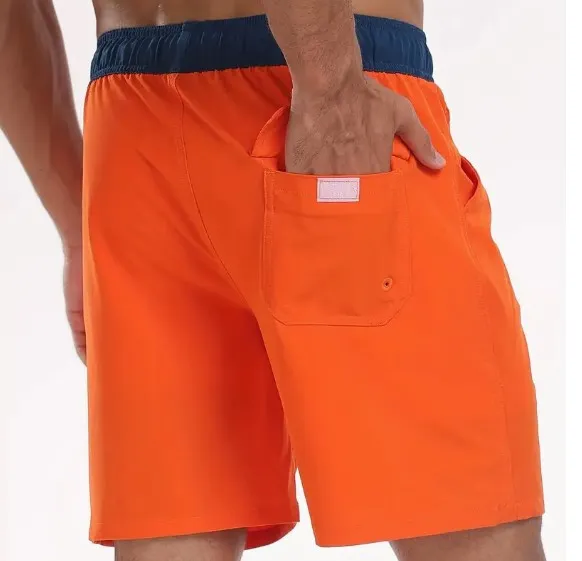 Surf World Elastische Feste Schwimm-/Surfshorts - Orange Navy