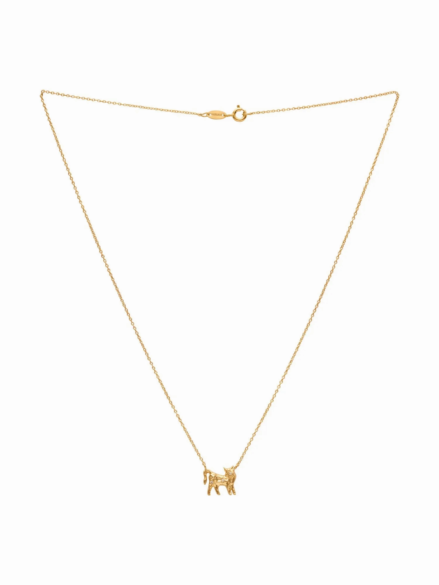 Taurus 18K Gold Necklace w. Diamonds