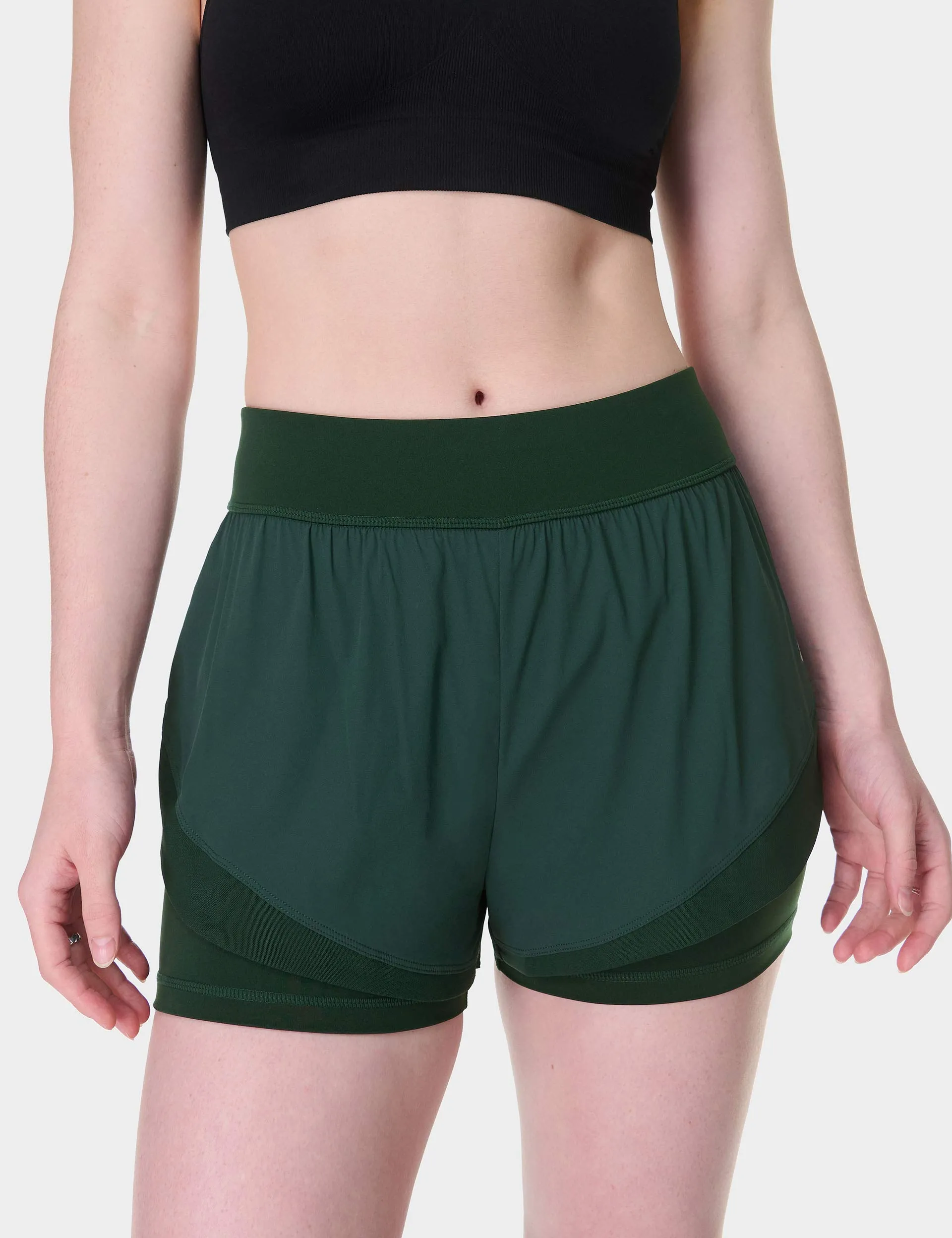 Tempo-Laufshorts - Zedergrün