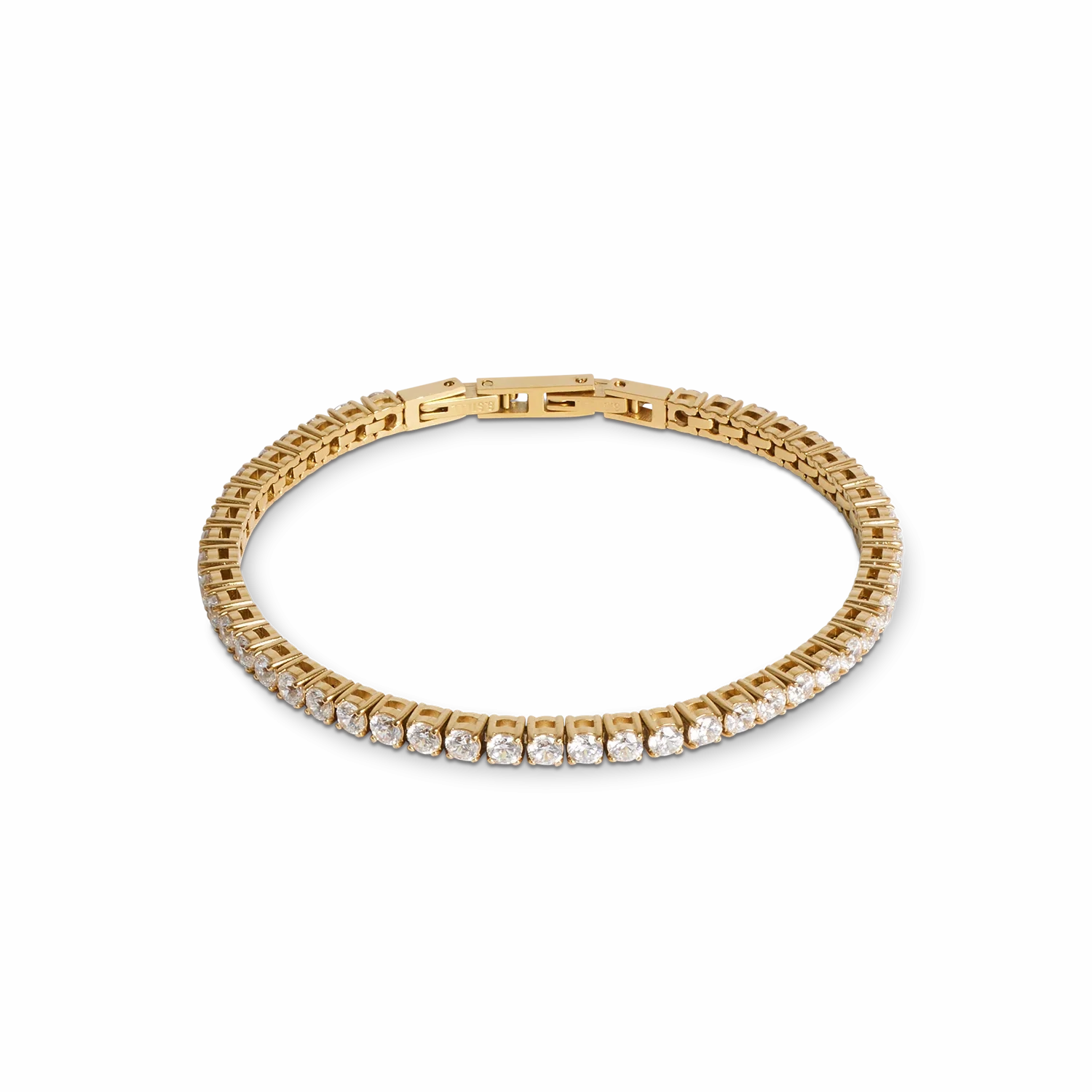 Tennis bracelet gold-crystal