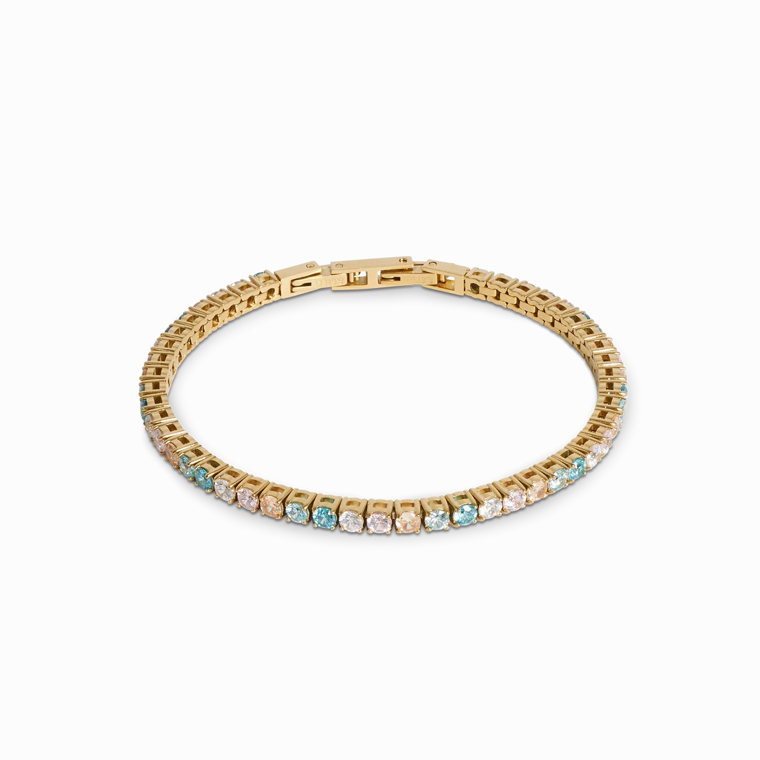 Tennis bracelet gold-multicolour pastel