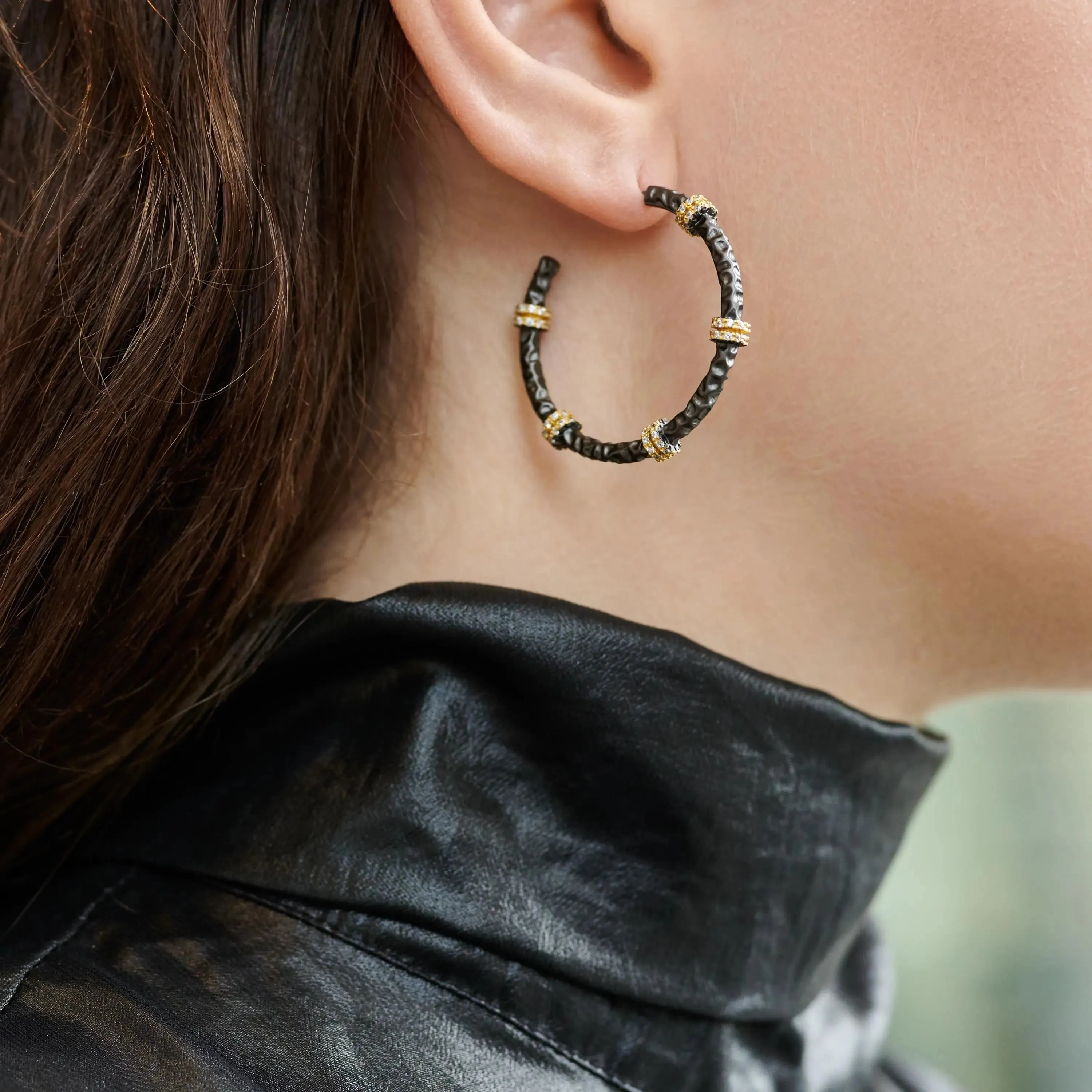 Textured Hoop Earring