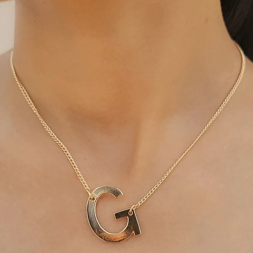TFC Letter G Gold Plated Pendant Necklace