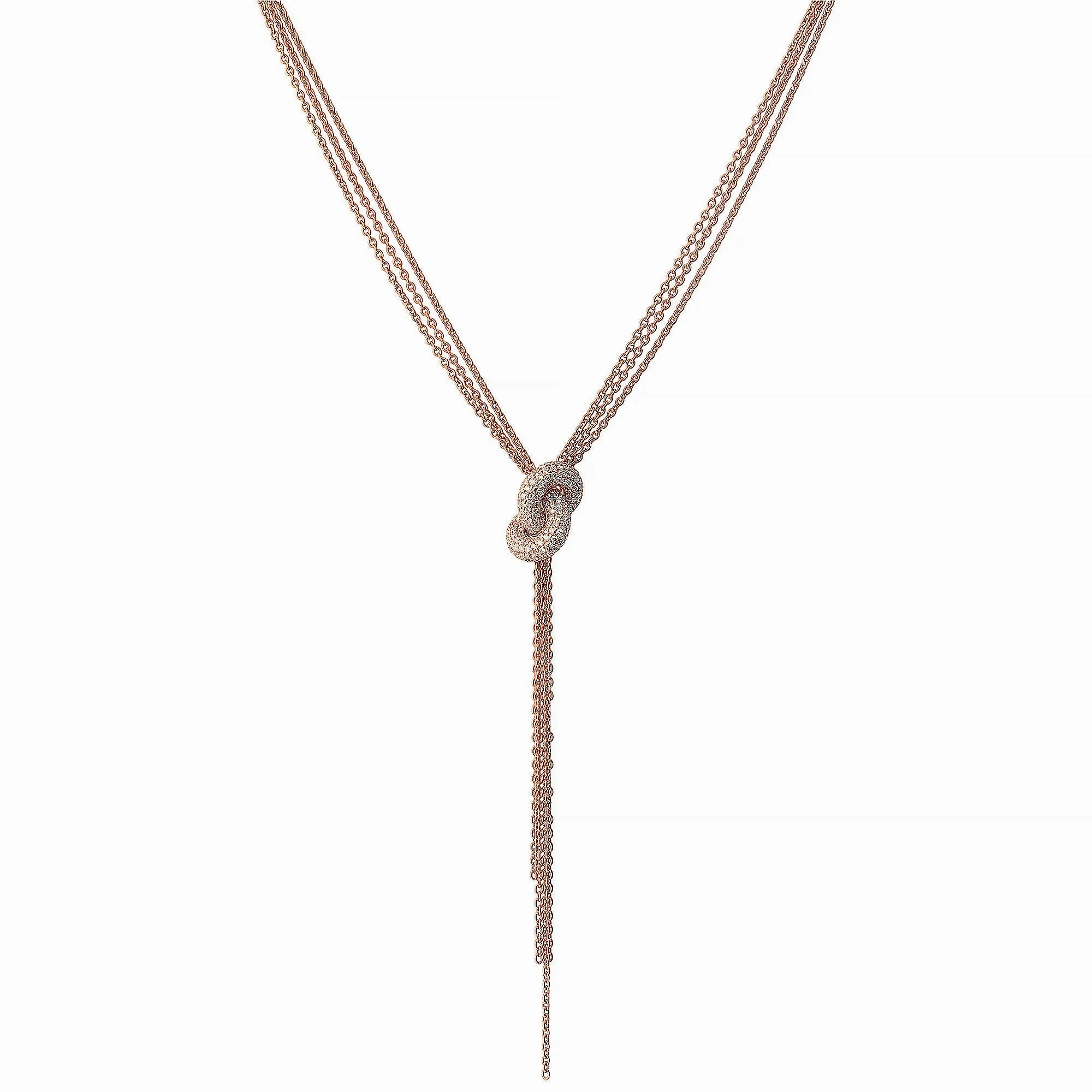 The Legacy Knot 18K Rosegold Necklace w. Diamonds