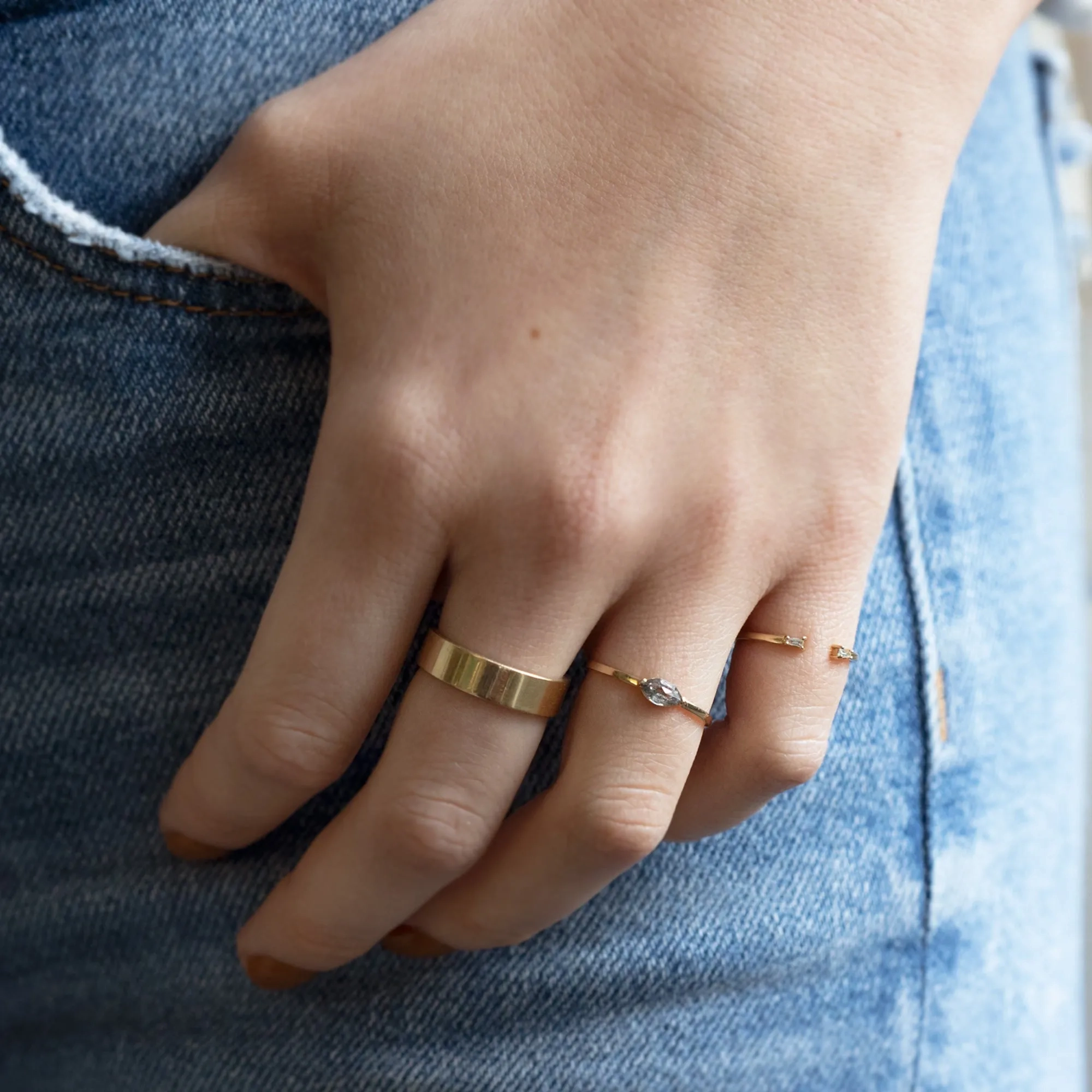 The Salt and Pepper Diamond Eye Ring | Yellow, Rose or White Gold
