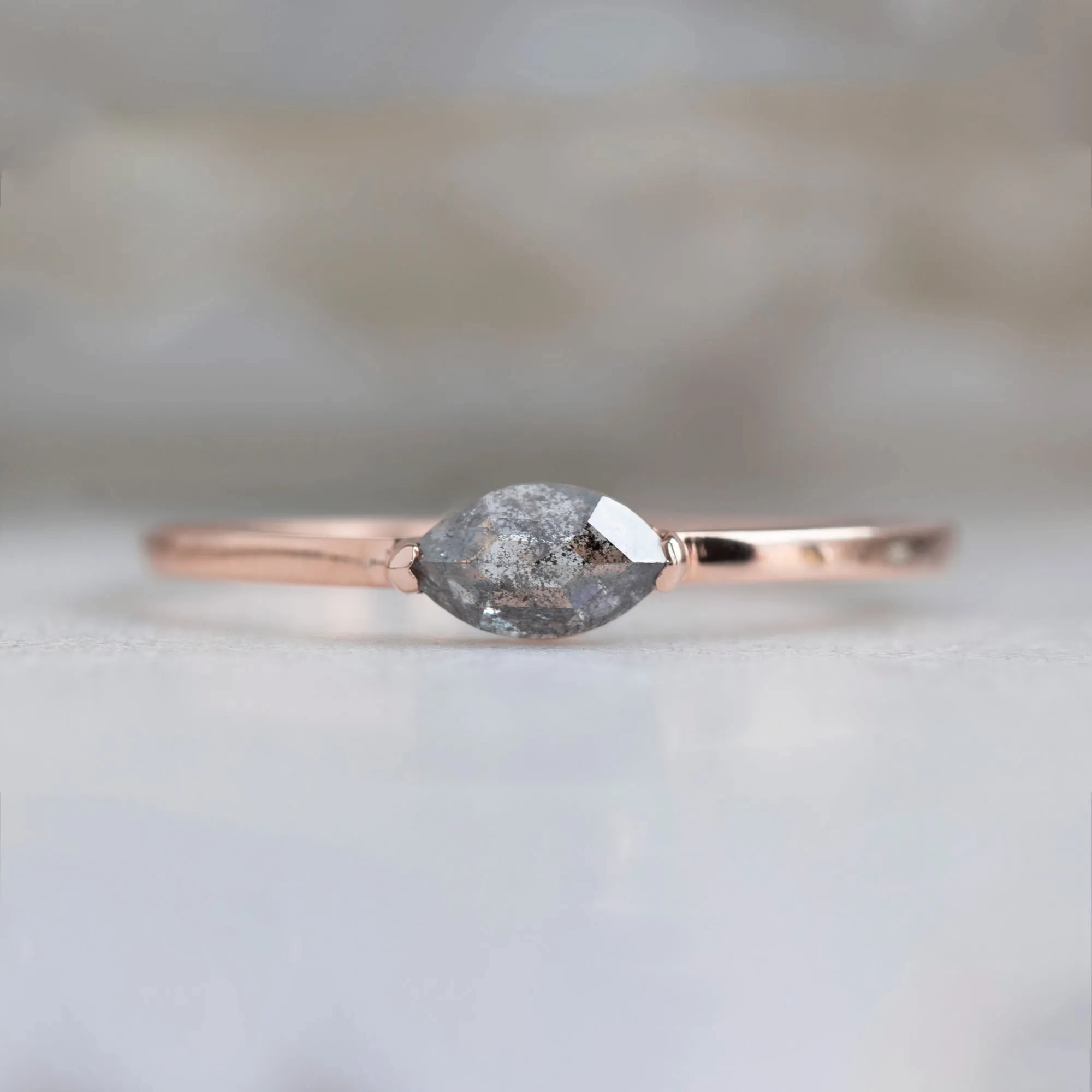 The Salt and Pepper Diamond Eye Ring | Yellow, Rose or White Gold