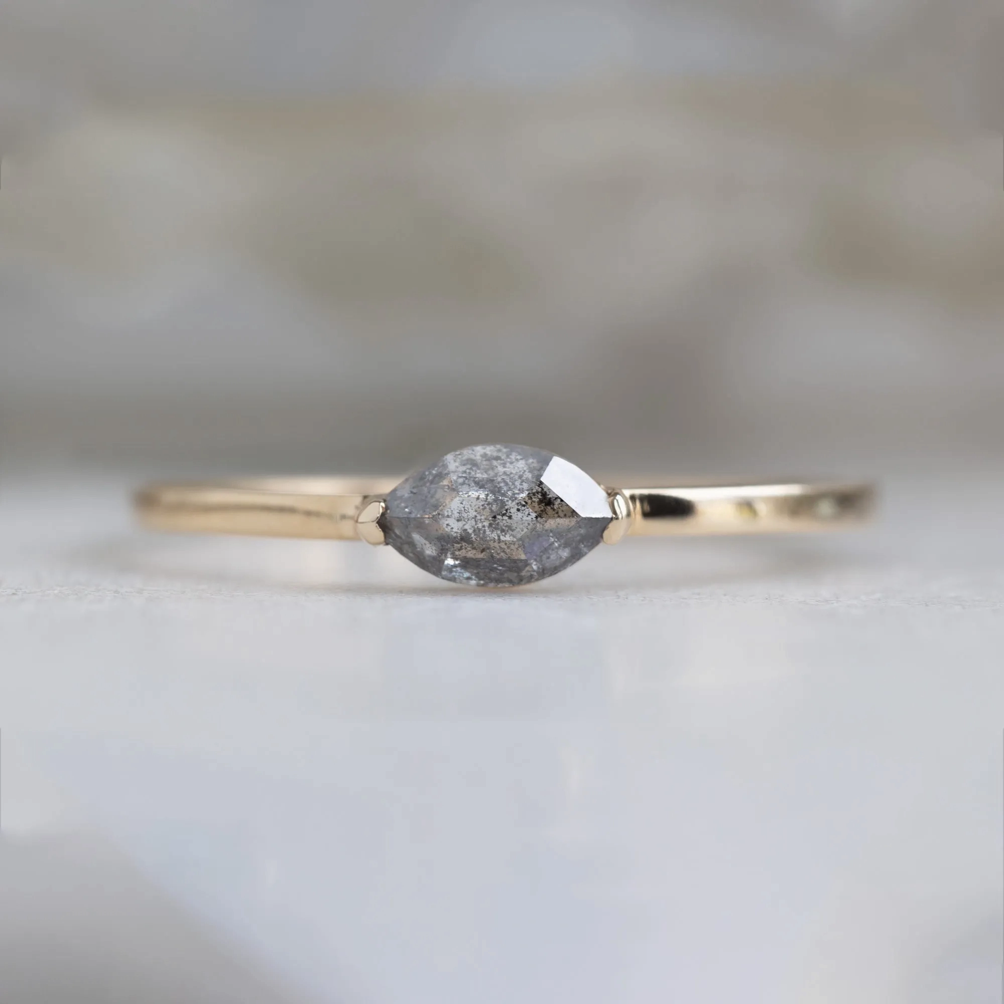 The Salt and Pepper Diamond Eye Ring | Yellow, Rose or White Gold