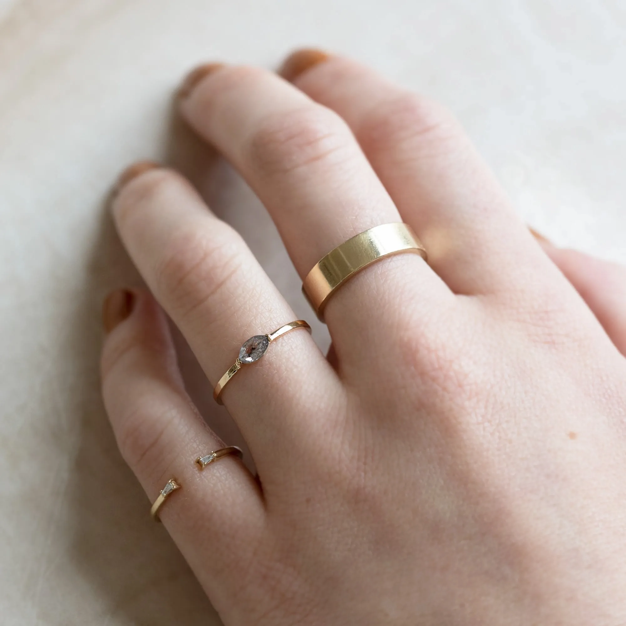 The Salt and Pepper Diamond Eye Ring | Yellow, Rose or White Gold