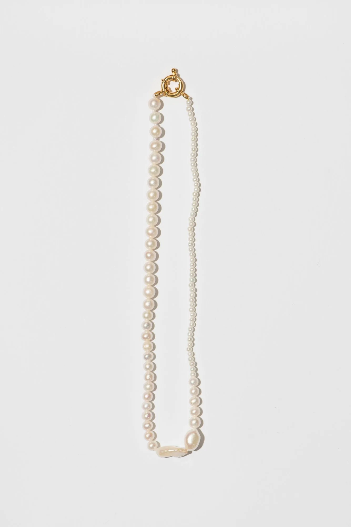 The Small Pearl Variation Gold Plated Necklace w. Pearls