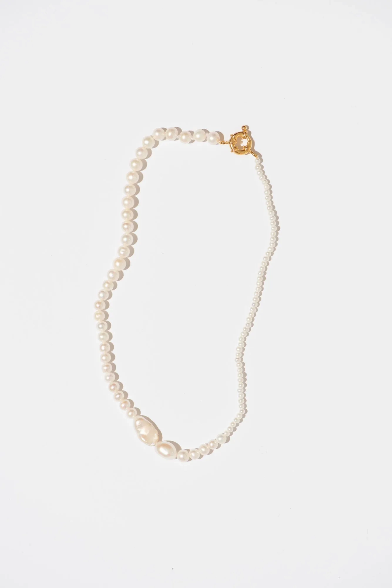 The Small Pearl Variation Gold Plated Necklace w. Pearls