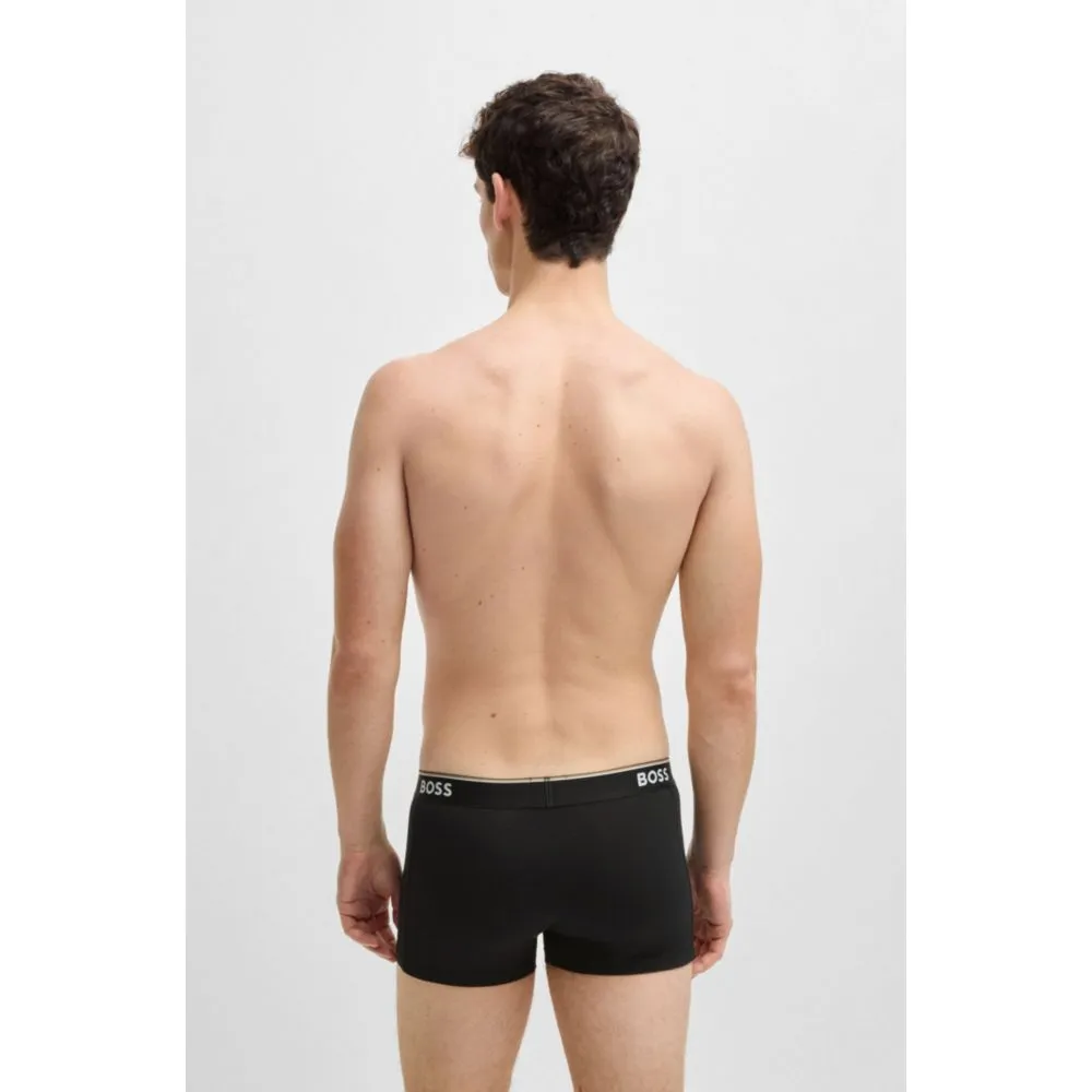 Dreierpack dehnbare Baumwoll-Boxershorts mit Logo-Bund
