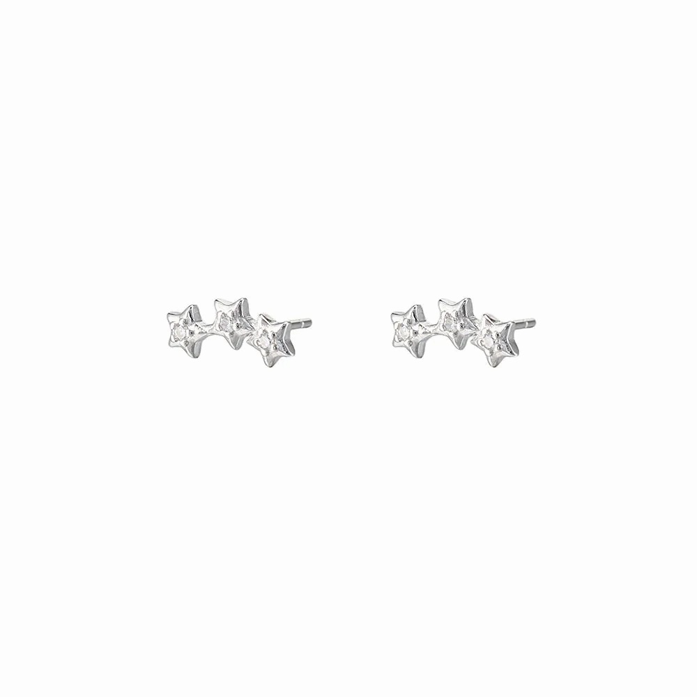 Three Star Stud Earrings