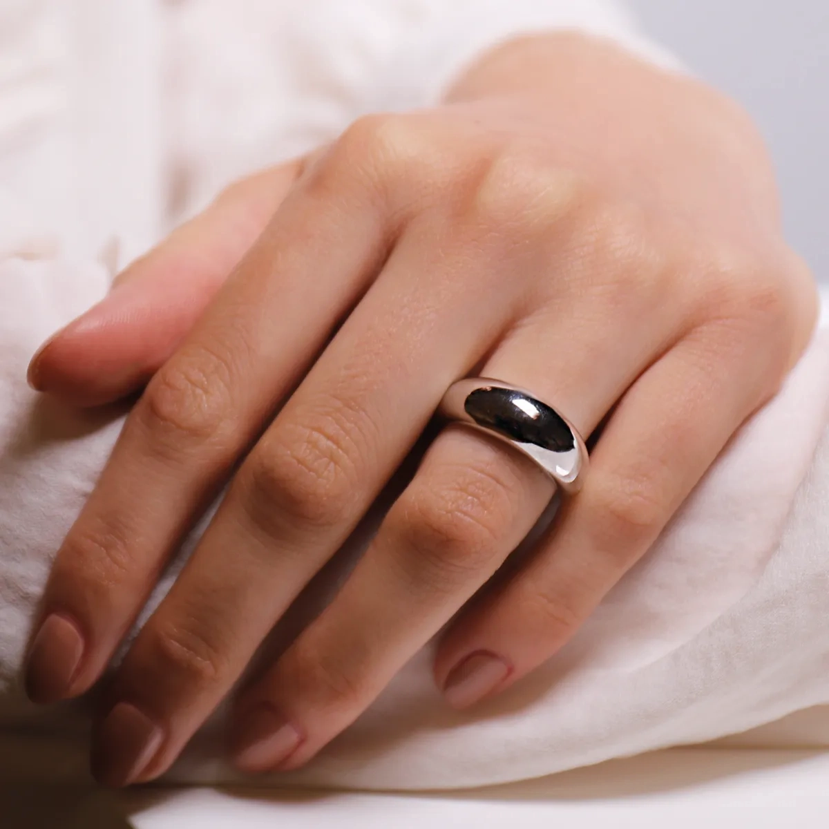 Ti Sento Polished Dome Ring