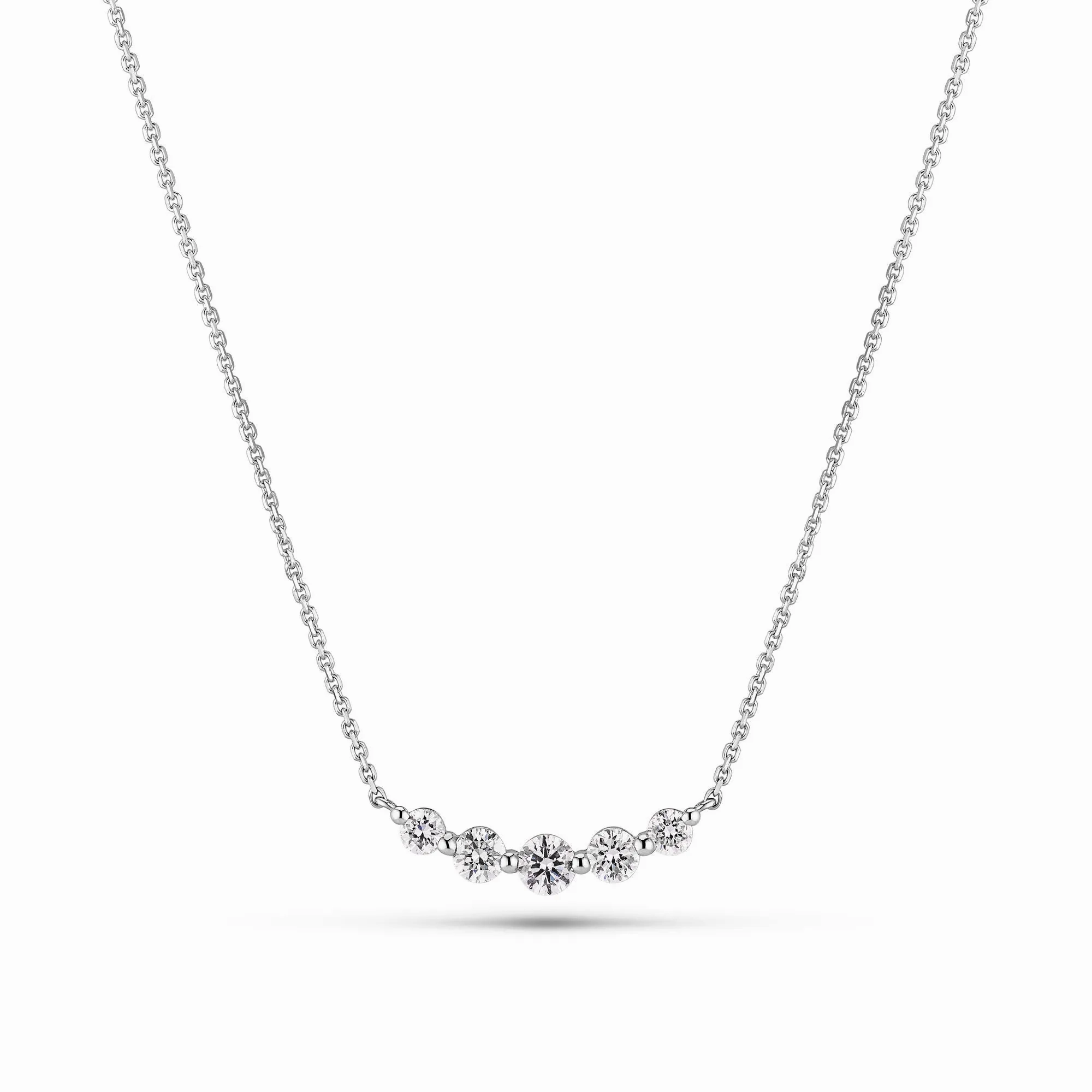 Tiara Piccolo 14K Whitegold Necklace w. Lab-Grown Diamonds