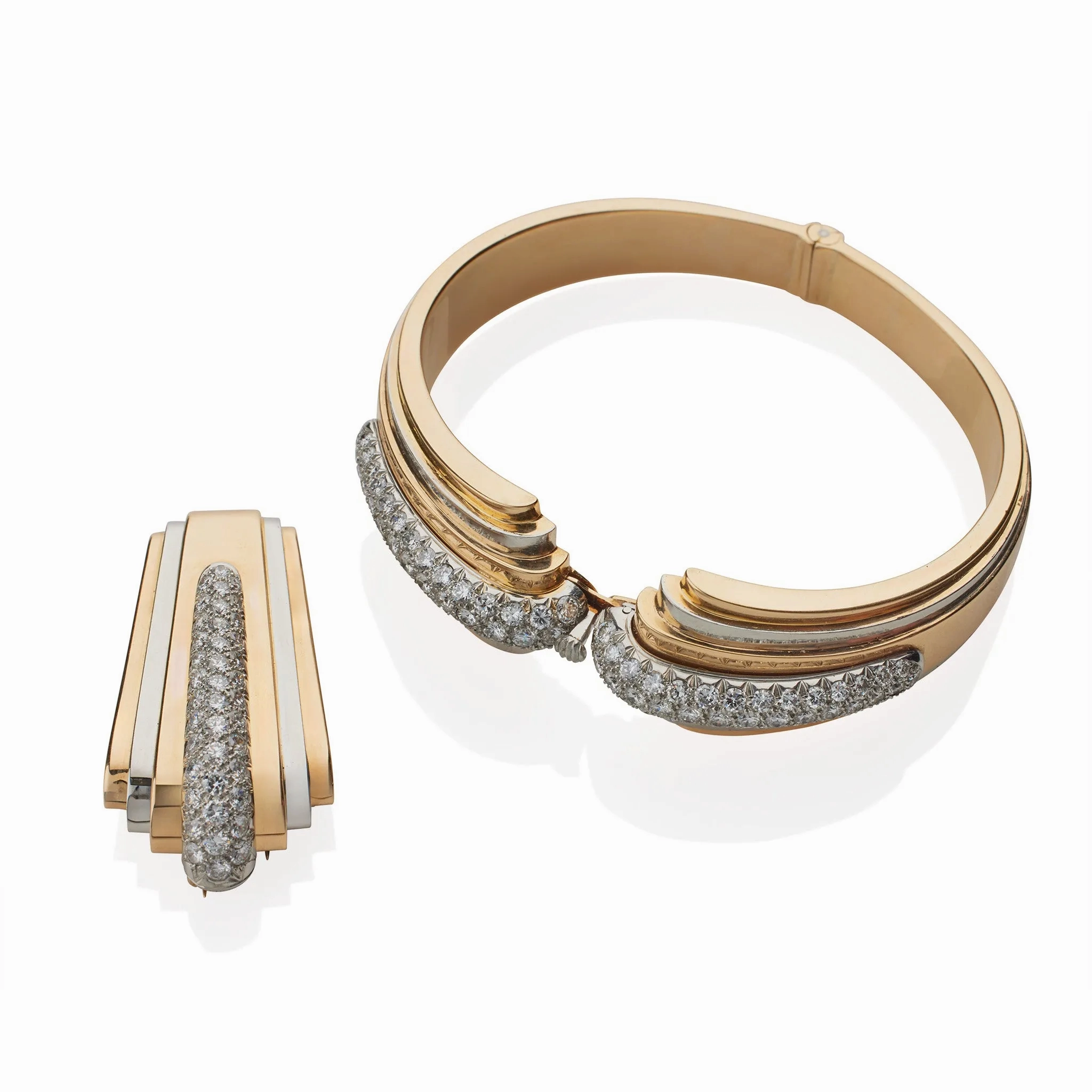 Tiffany &amp; Co. Art Moderne Bracelet and Clip Set