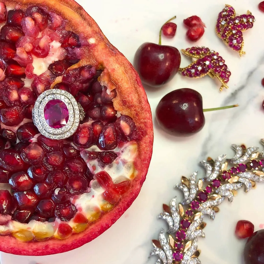 Tiffany &amp; Co. Burmese Ruby and Diamond Leaf Bracelet