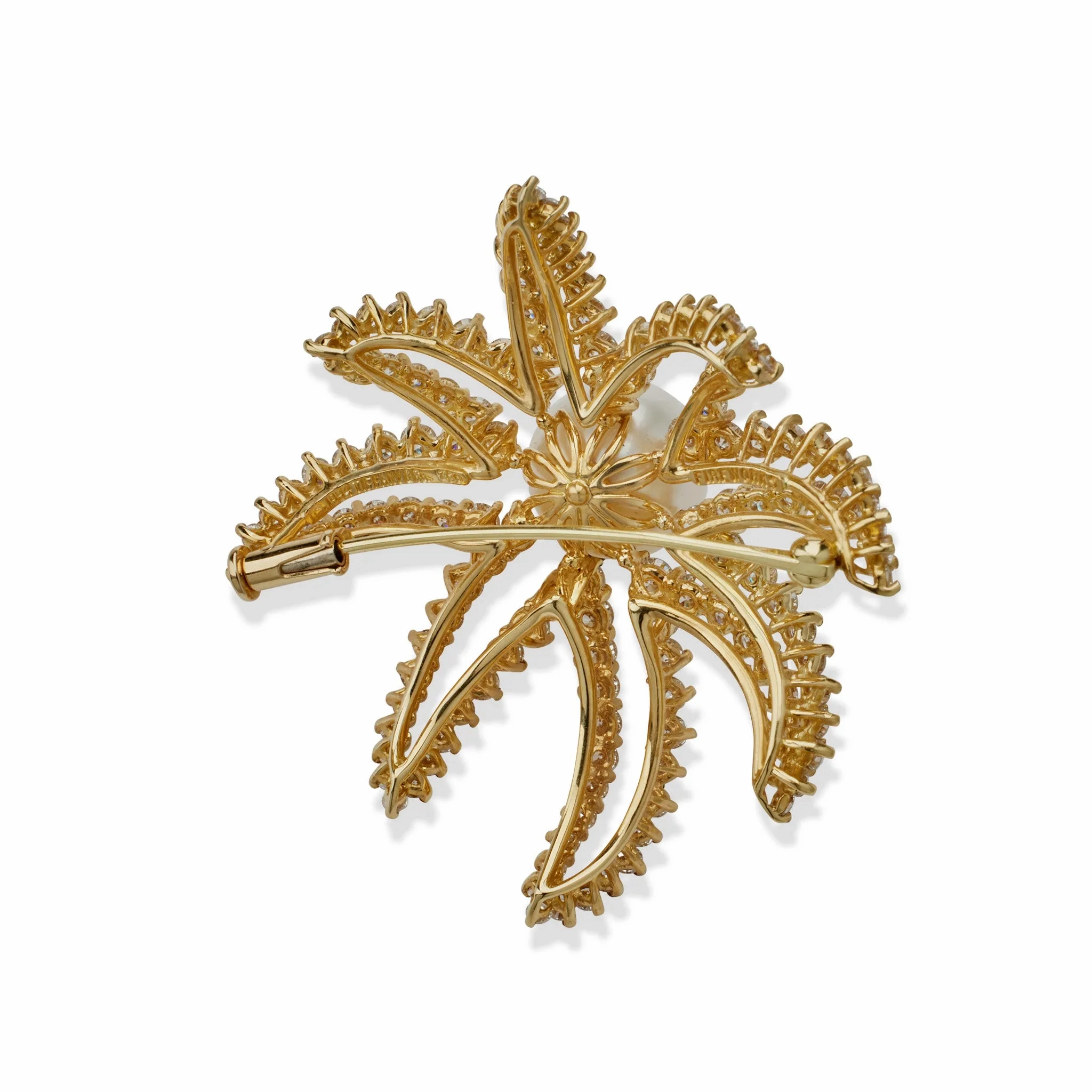 Tiffany &amp; Co. Fireworks Pearl and Diamond Brooch