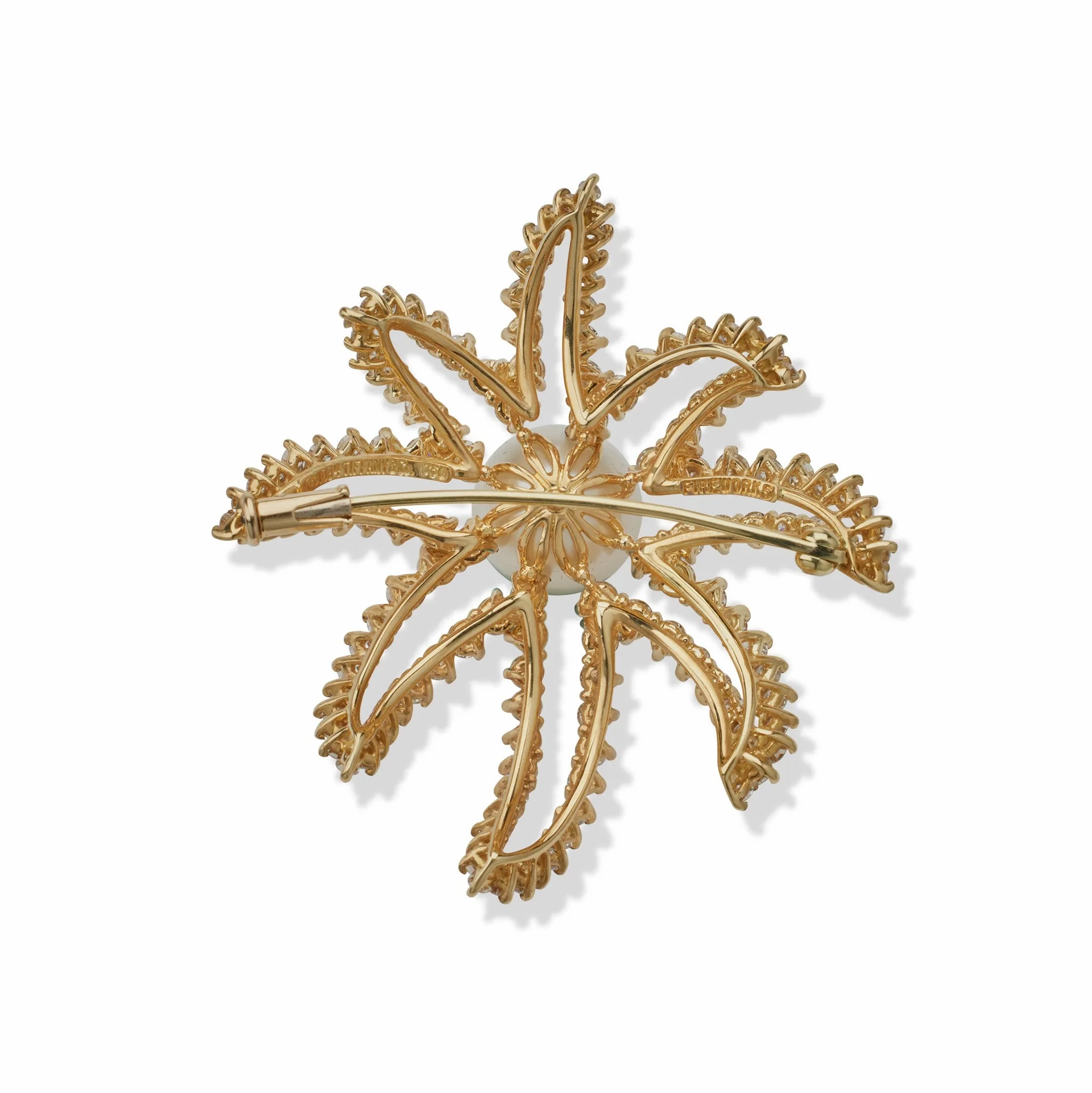 Tiffany &amp; Co. Fireworks Pearl and Diamond Brooch